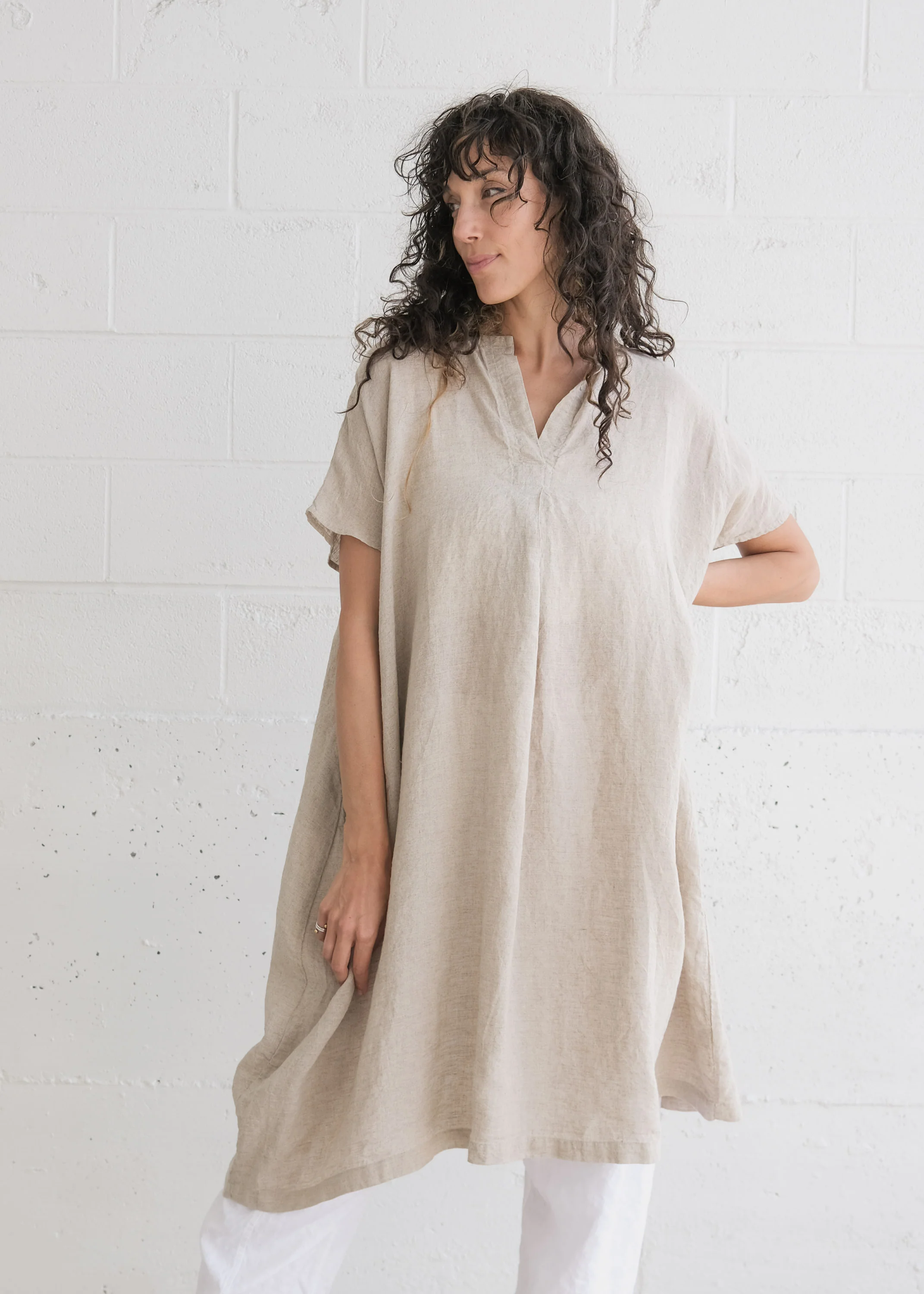 Journeywoman - Wiseheart Dress - Handwoven Linen - Natural - Image 3