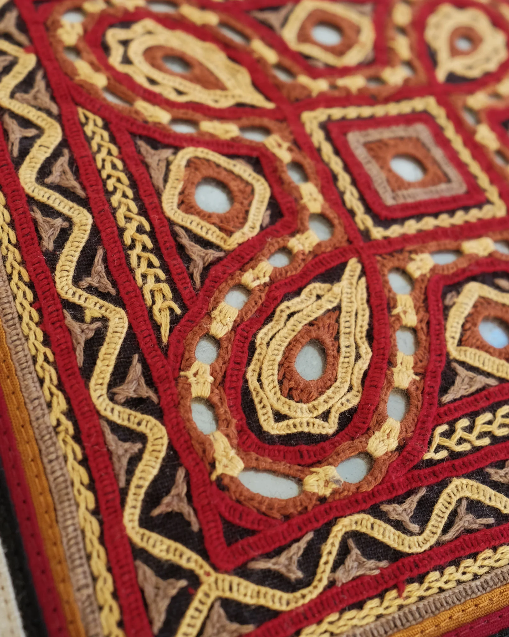 Kachchh Embroidery - 12" Cushion Cover - Ahir - Red Sky - Image 2