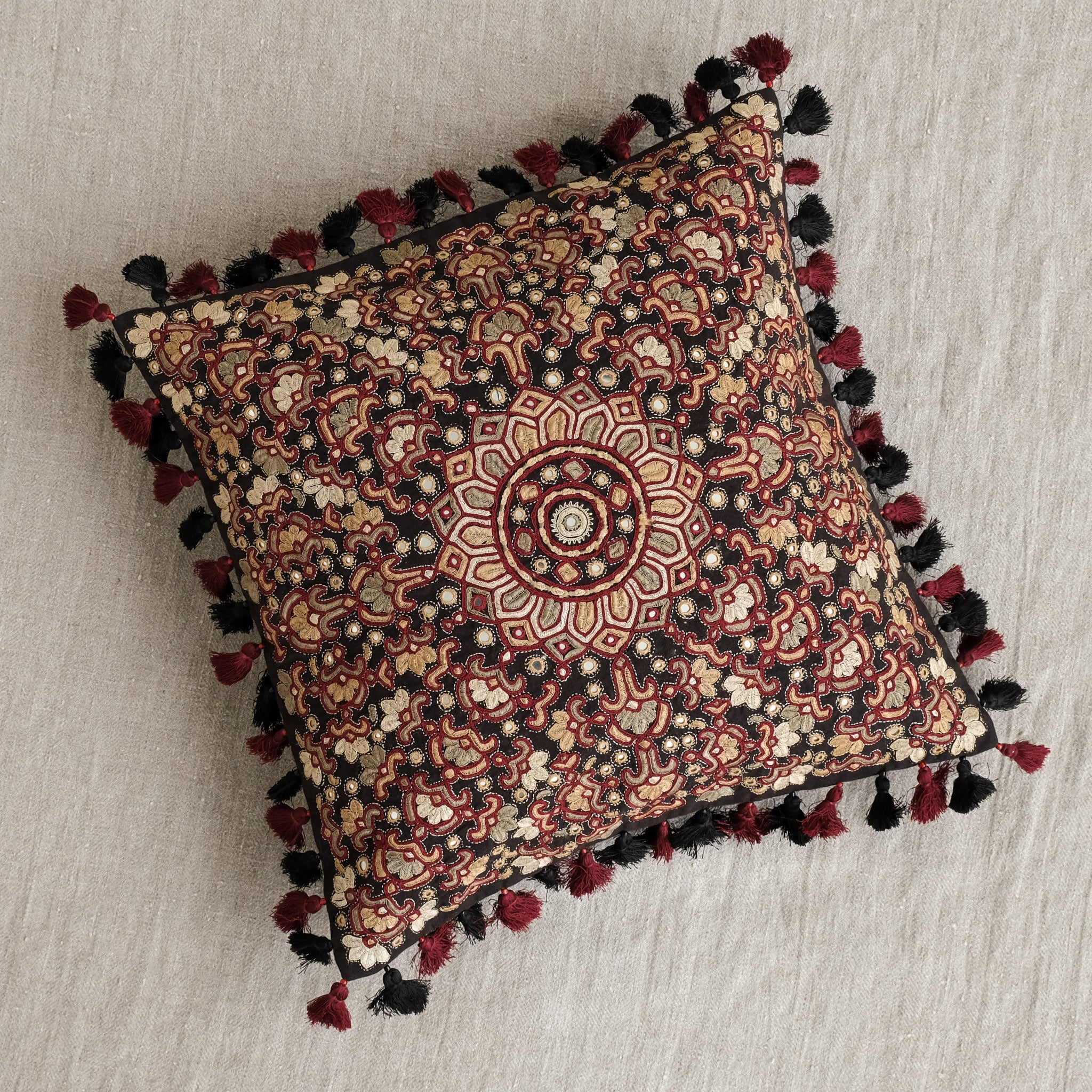 Kachchh Embroidery - 16" Cushion Cover - Meghwar - Moonlit Garden - Image 3