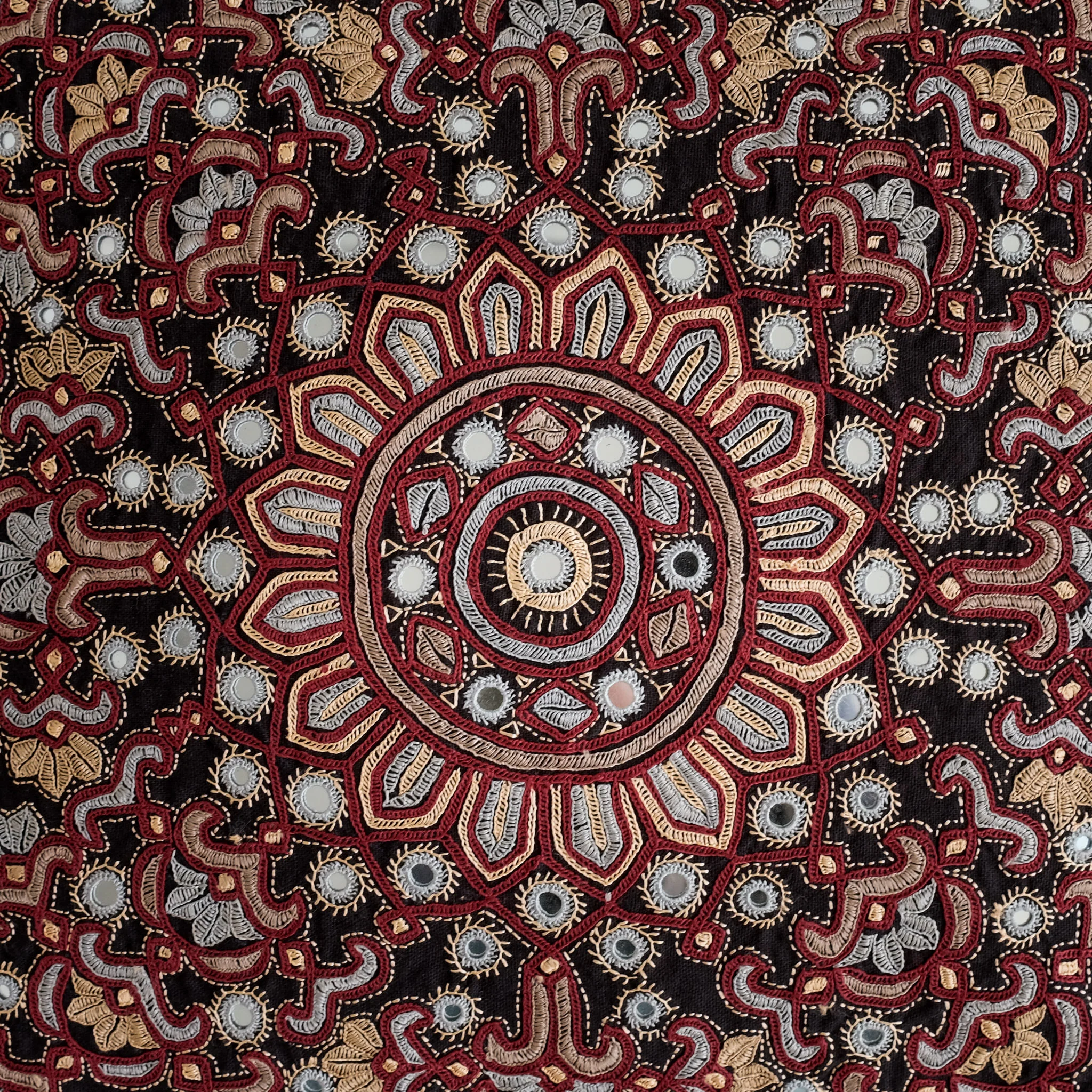 Kachchh Embroidery - 16" Cushion Cover - Meghwar - Whimsical - Image 4