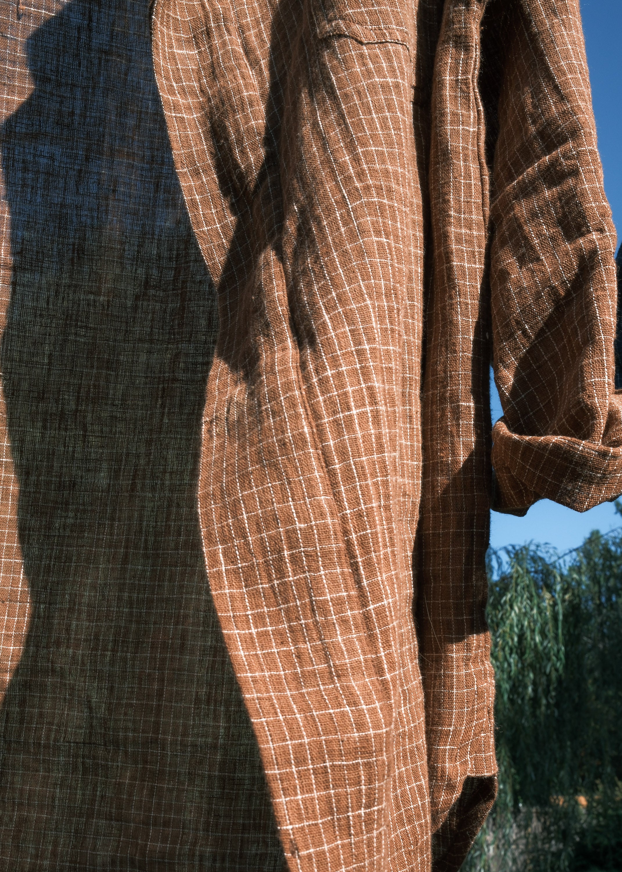 Kailash Shirt - Handwoven Kala Cotton - Amber Honey - Image 11