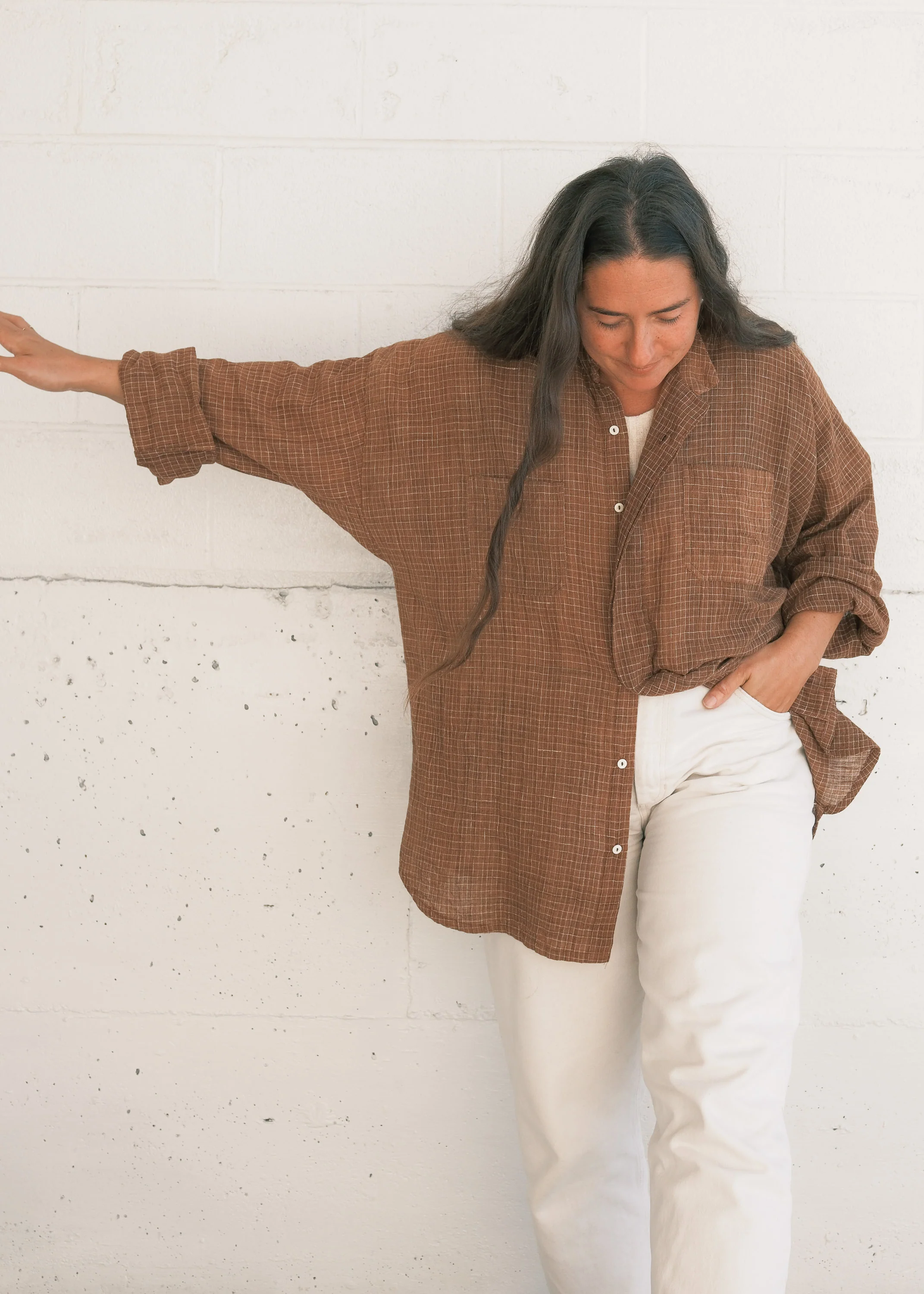 Kailash Shirt - Handwoven Kala Cotton - Amber Honey - Image 5