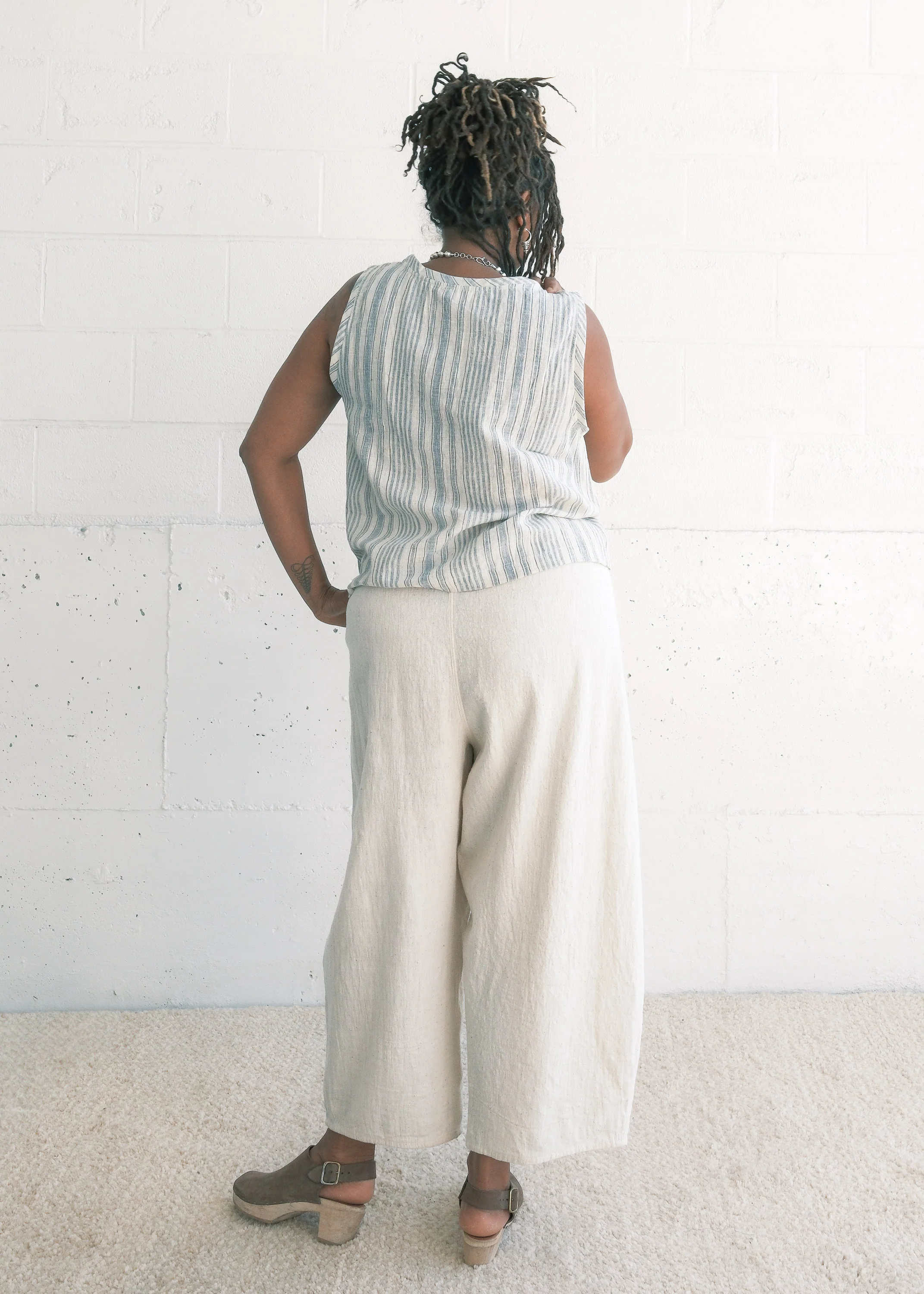 Kerala Tank - Handspun Handwoven Kala Cotton - Indigo Sea Side - Image 3