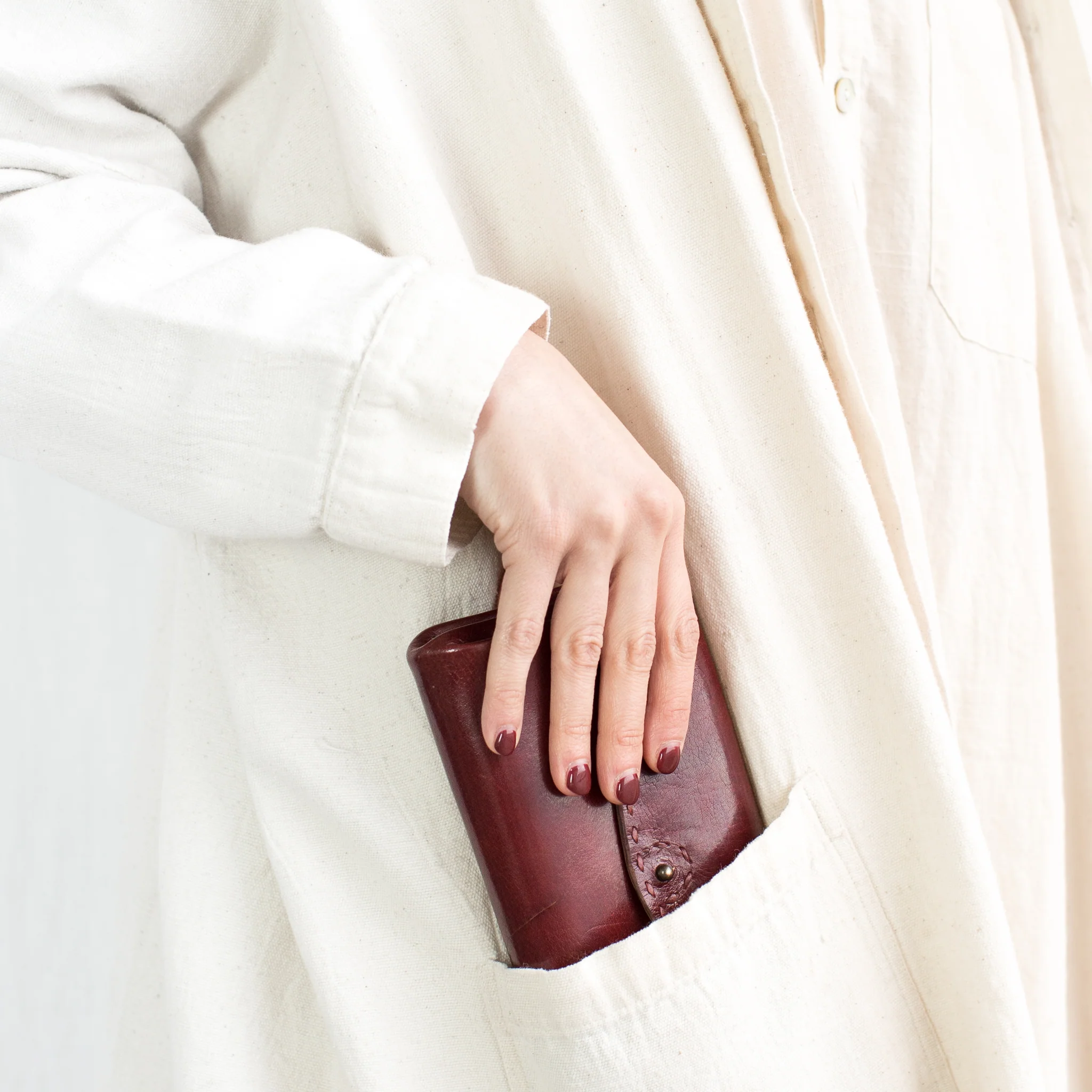 Leather Wallet Double Pouch - Red - Image 5