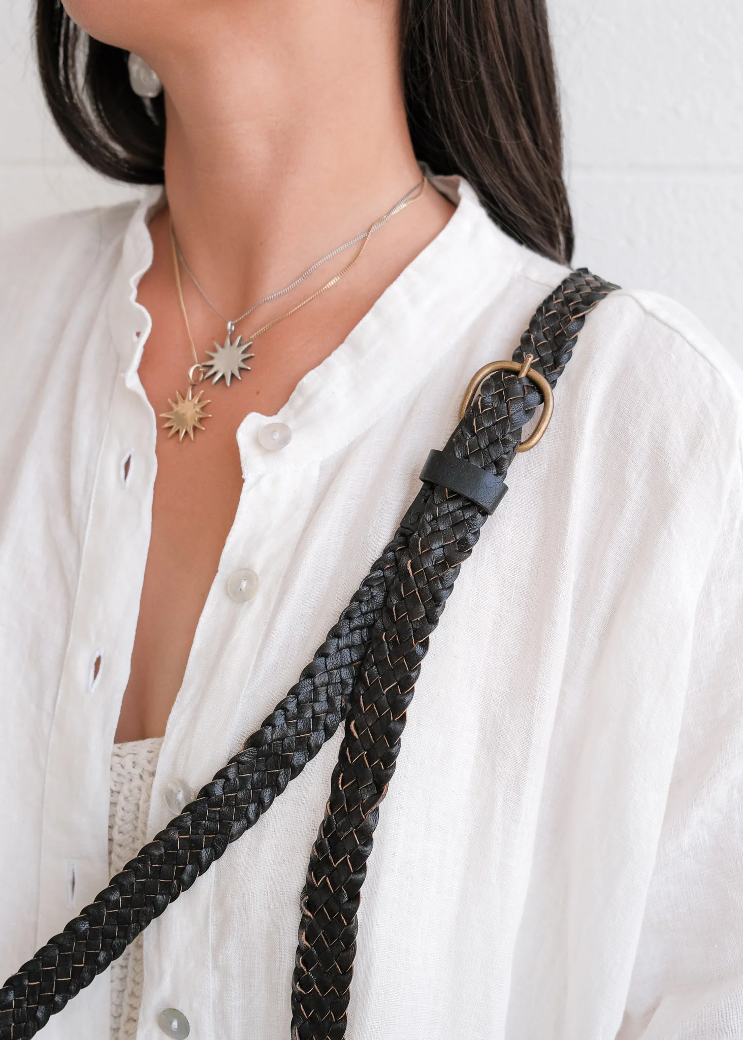 Leather Constellation Bag - Braided - Red with Black Stitching - Image 5