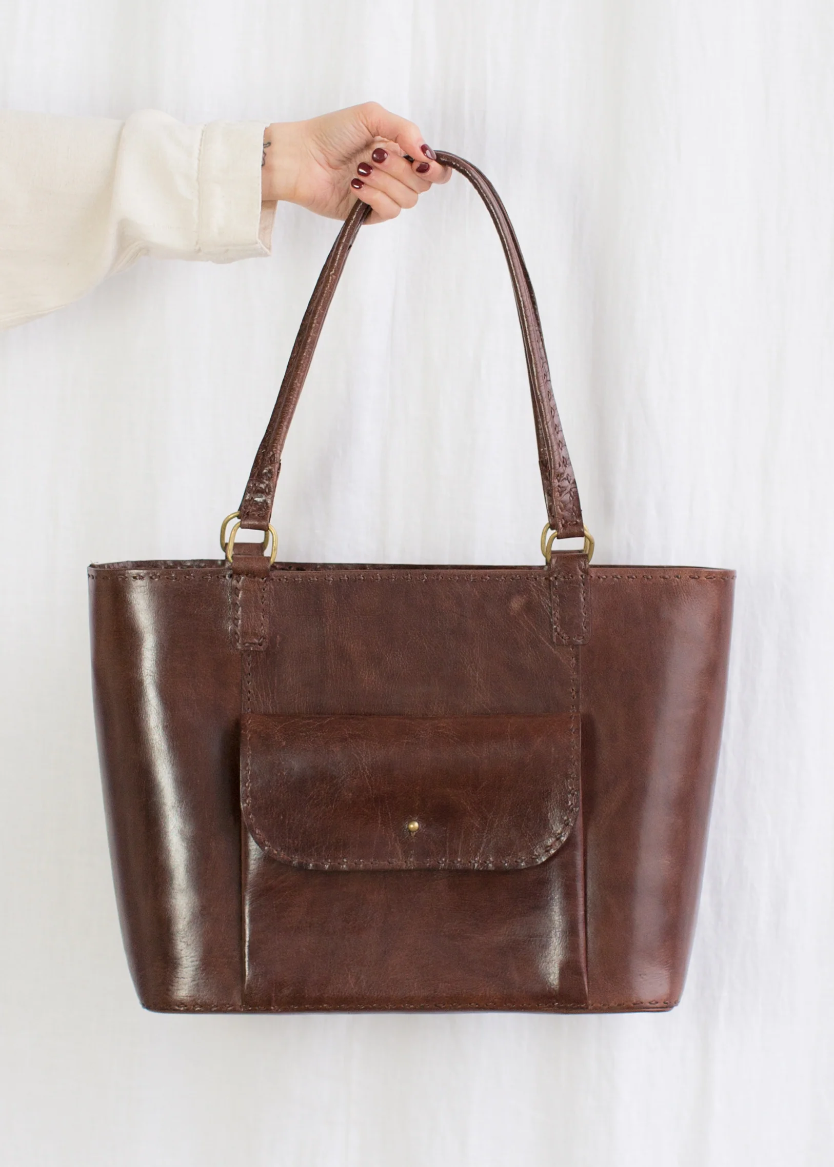 Leather Day Bag - Brown