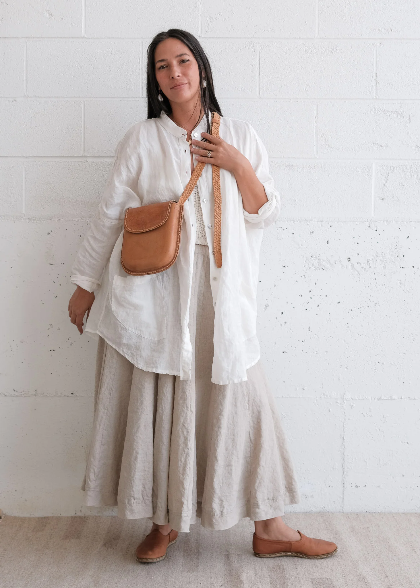 Leather Dewdrop Bag - Braided - Tan - Image 2