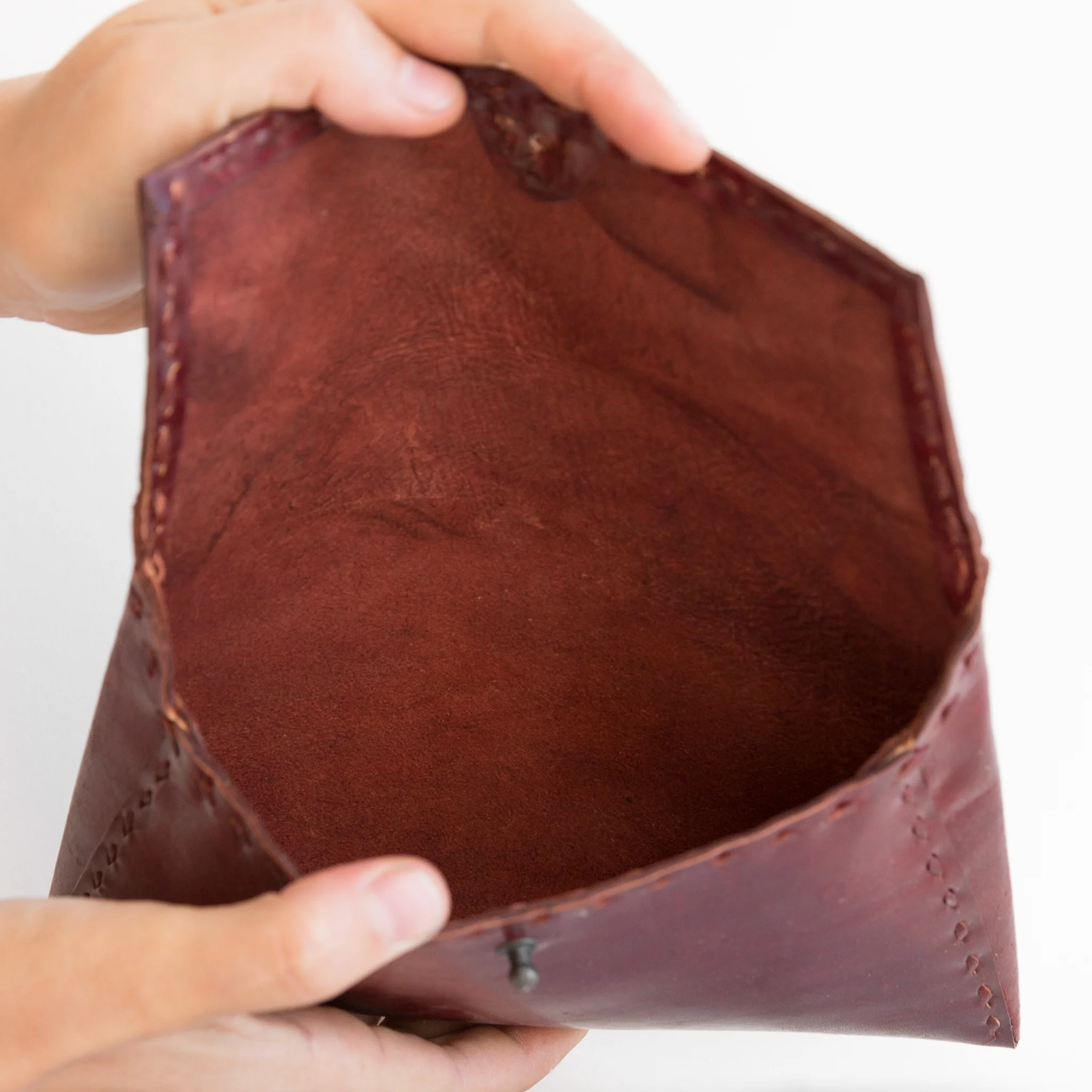 Leather Envelope Pouch - Red - Image 4