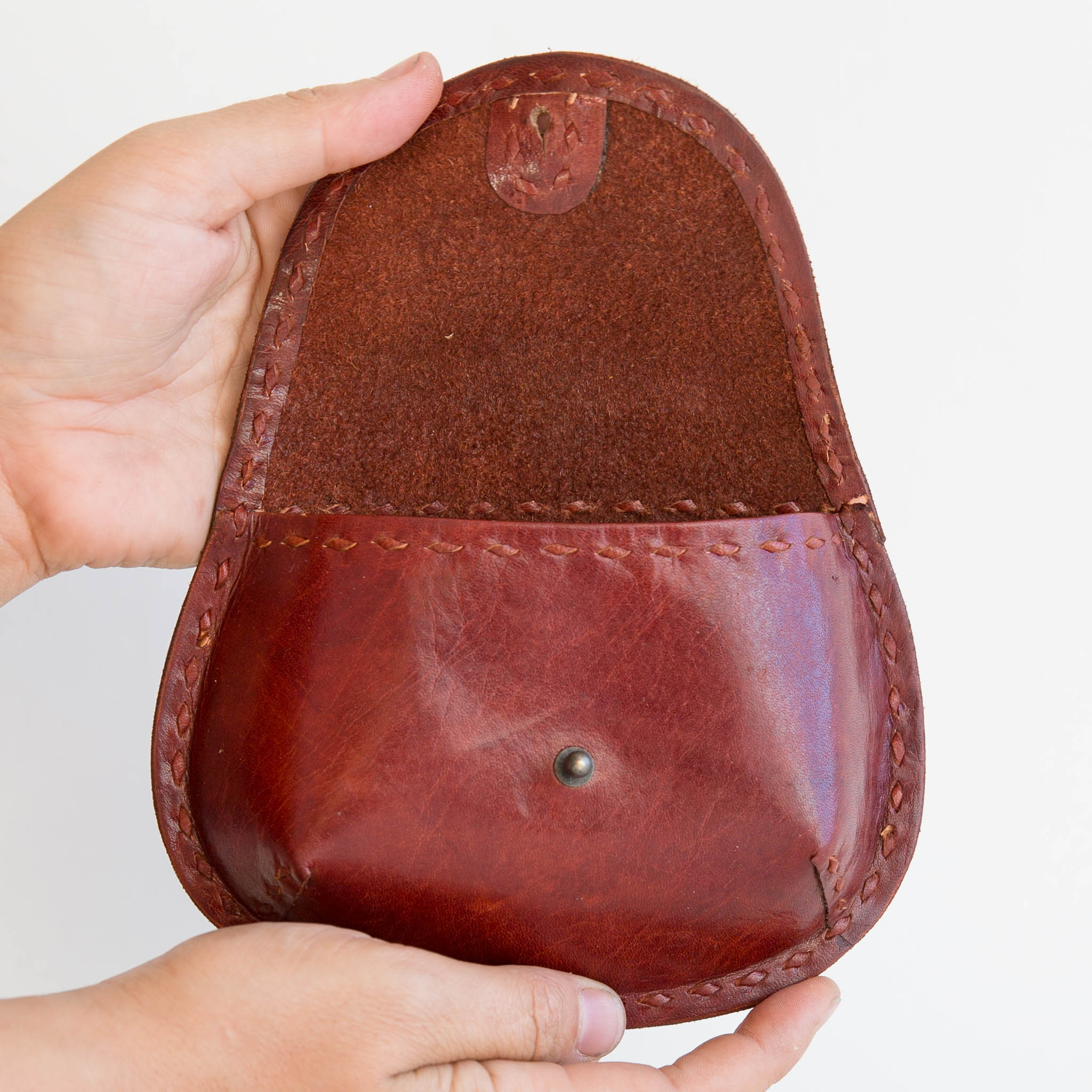 Leather Teardrop Pouch - Red - Image 2