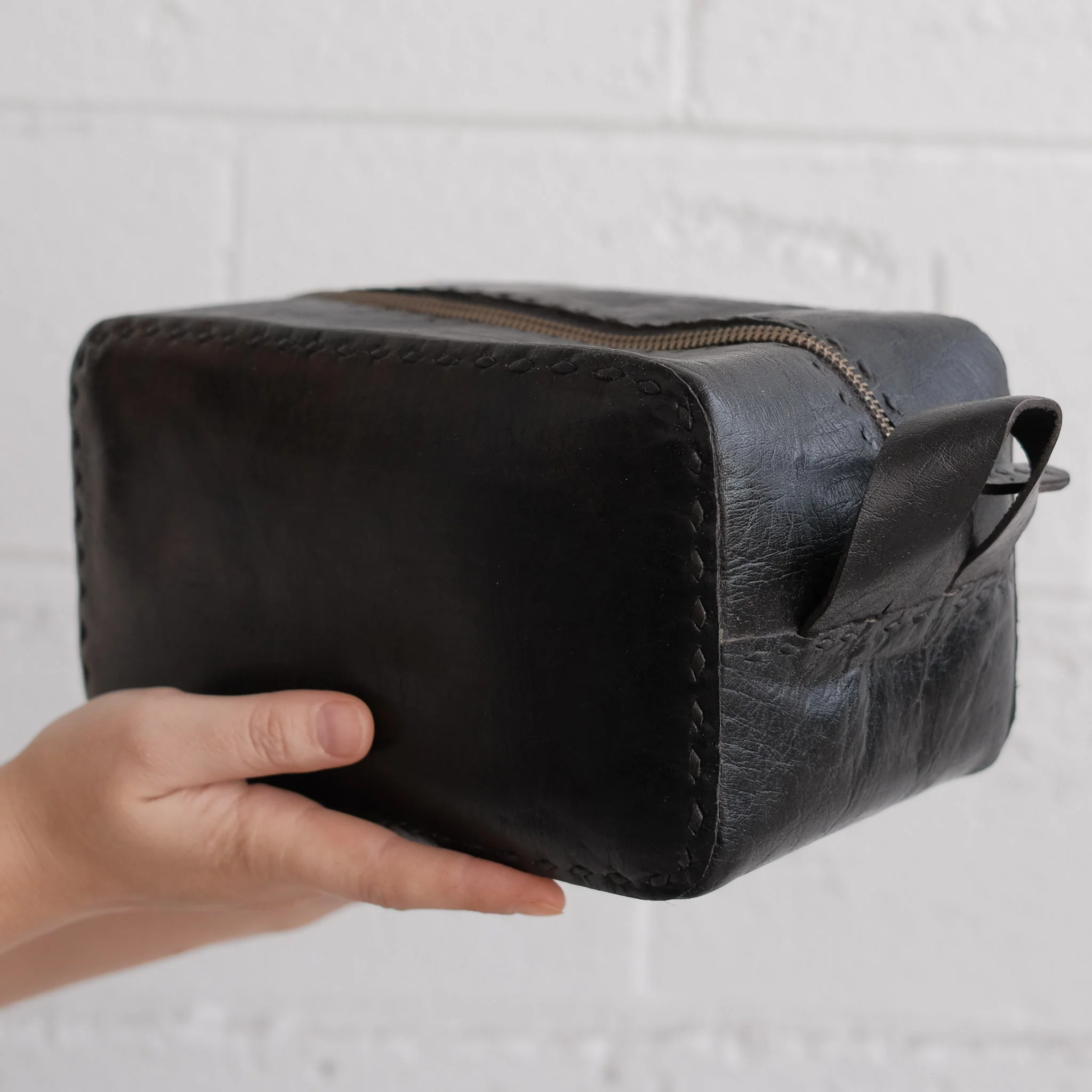 Leather Travel Pouch - Black