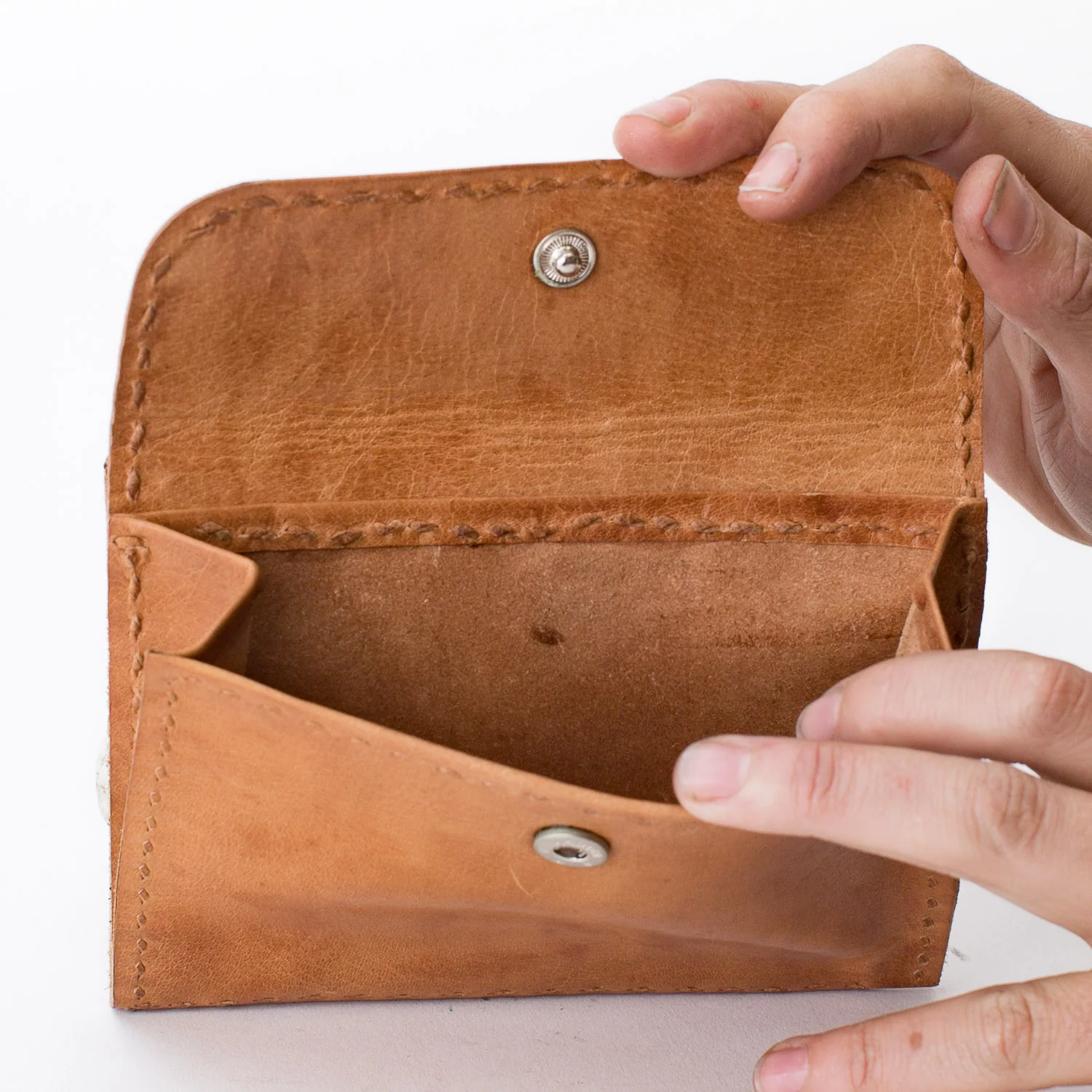 Leather Wallet Double Sided - Tan - Image 2
