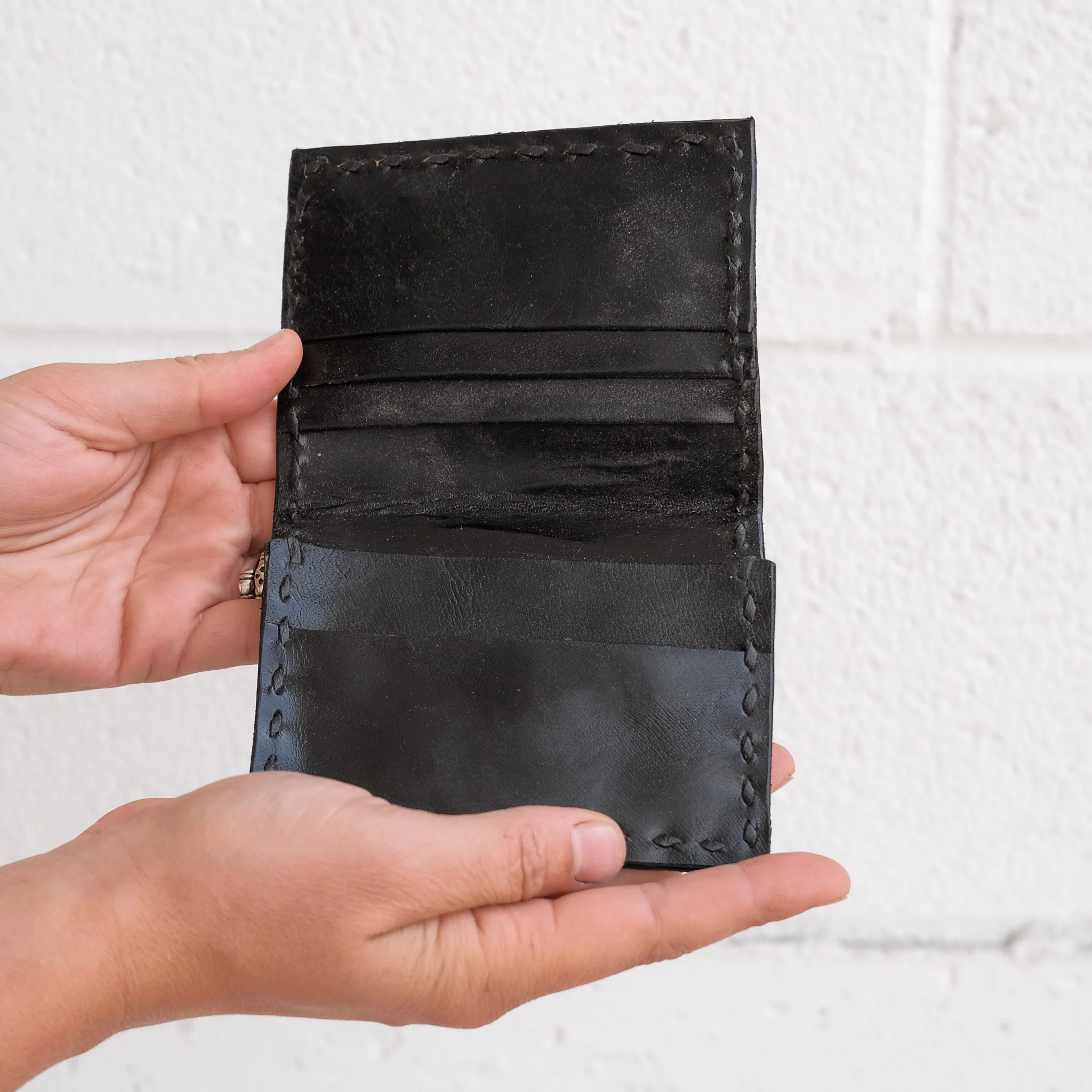 Leather Wallet Simple - Black - Image 2