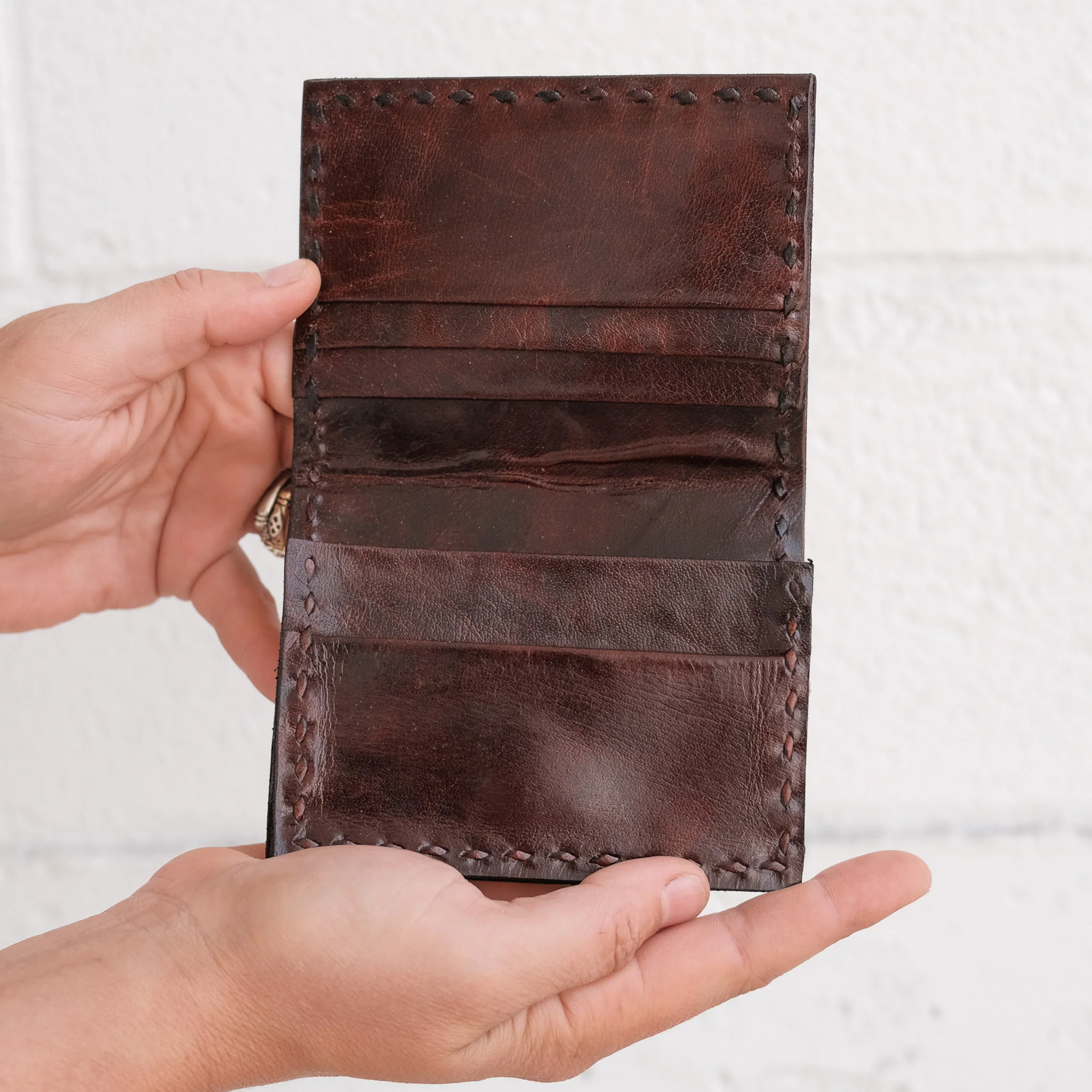 Leather Wallet Simple - Brown - Image 2