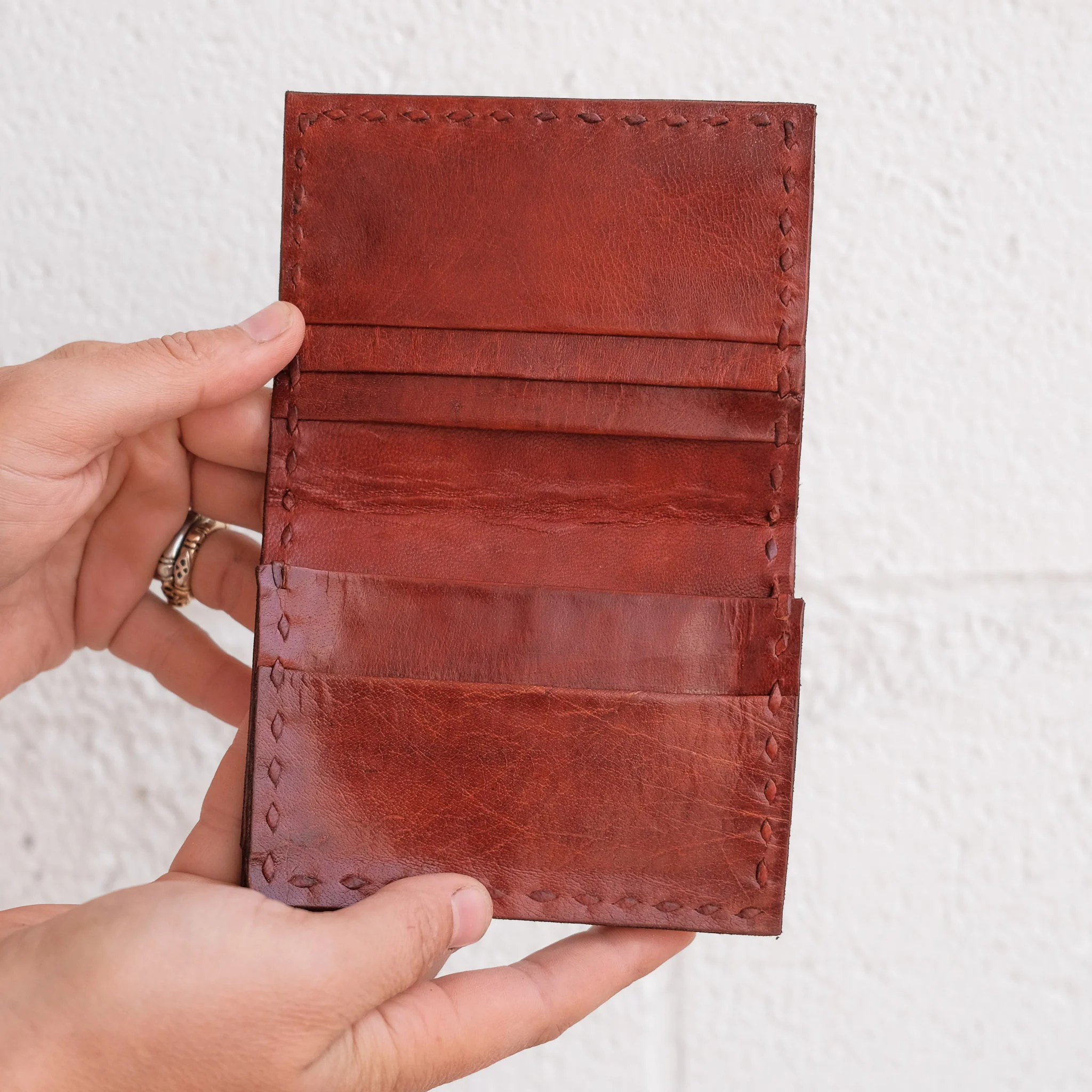 Leather Wallet Simple - Red - Image 2