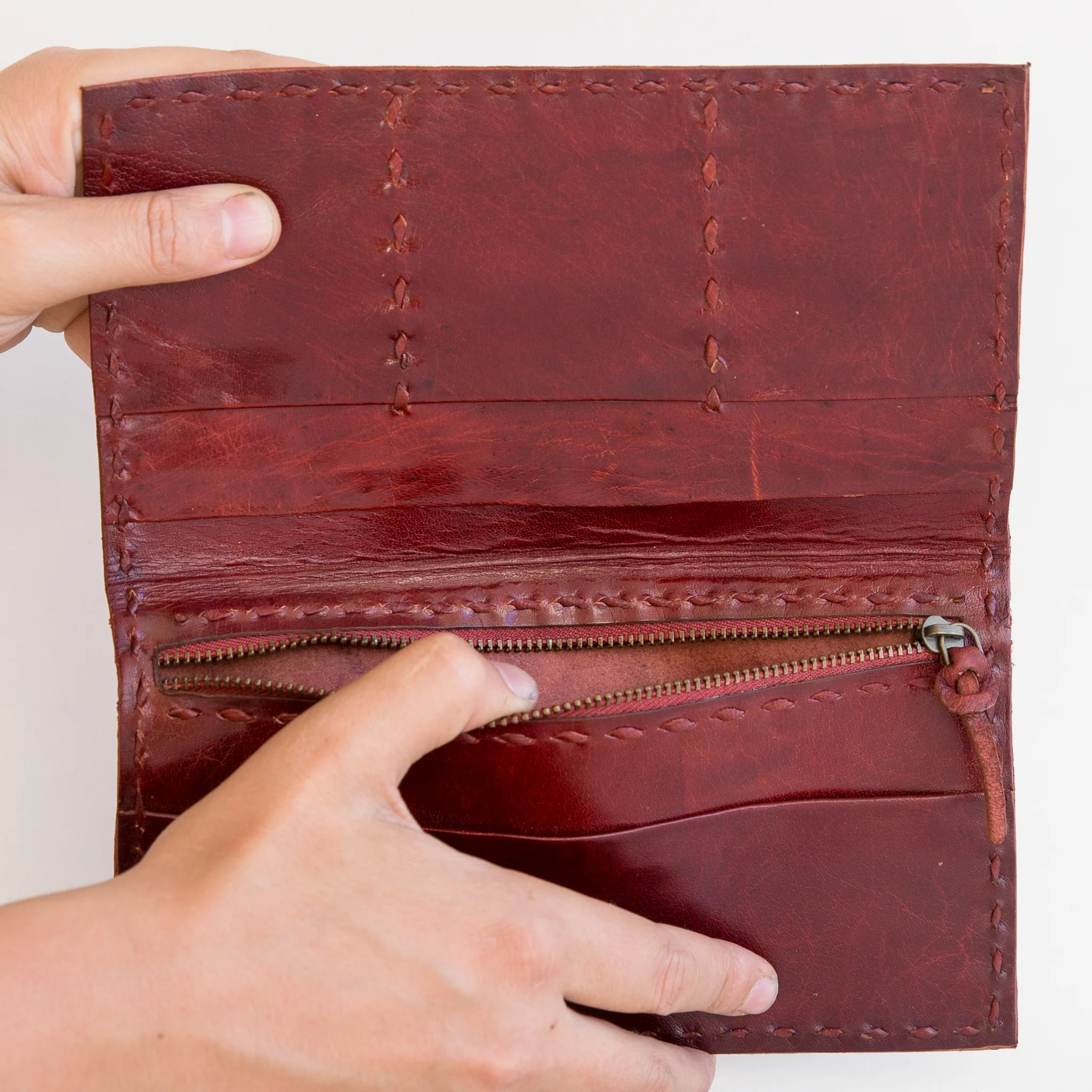 Leather Wallet Slim - Red - Image 3