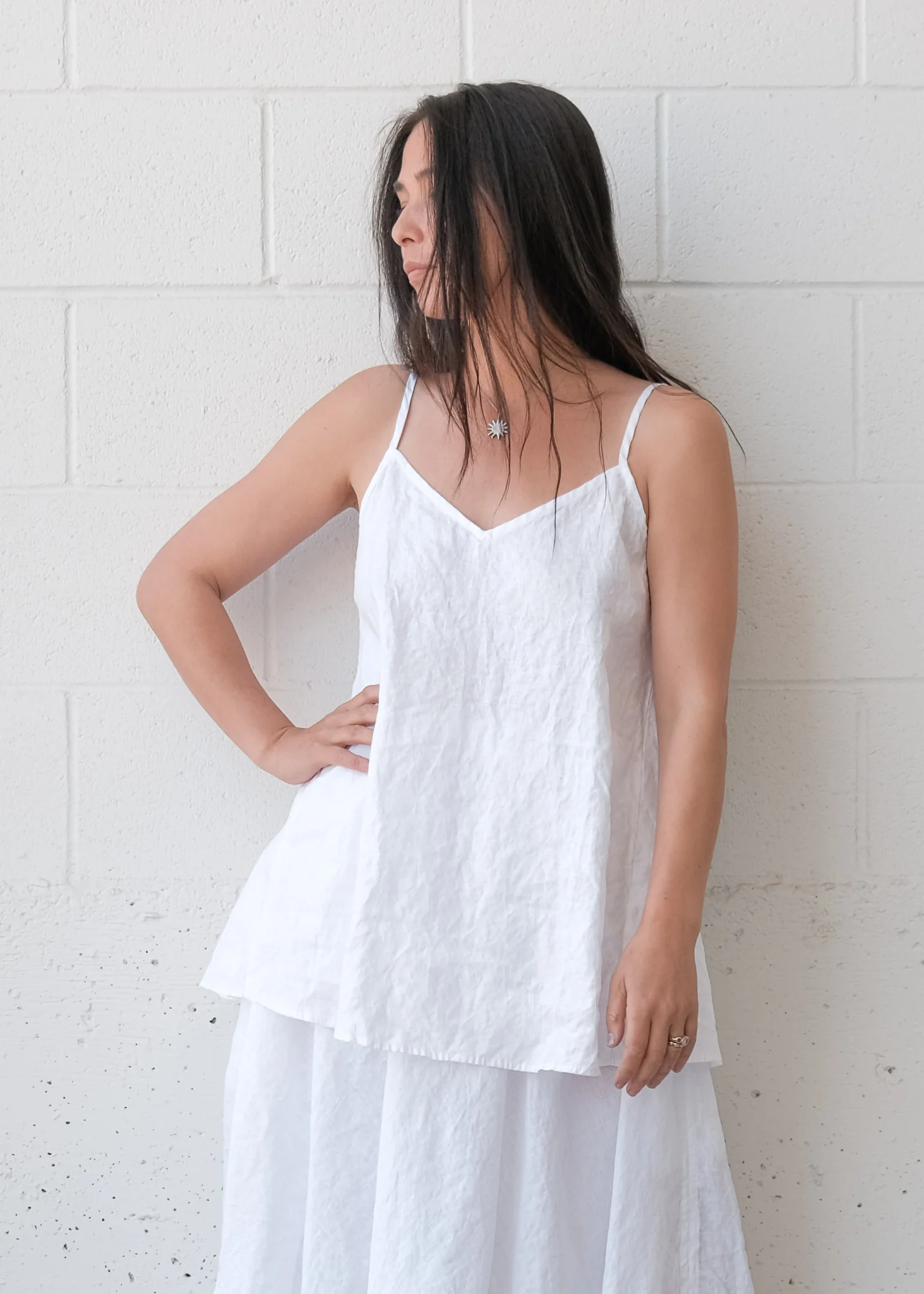 Liberty Tank Long - Linen - White - Image 3