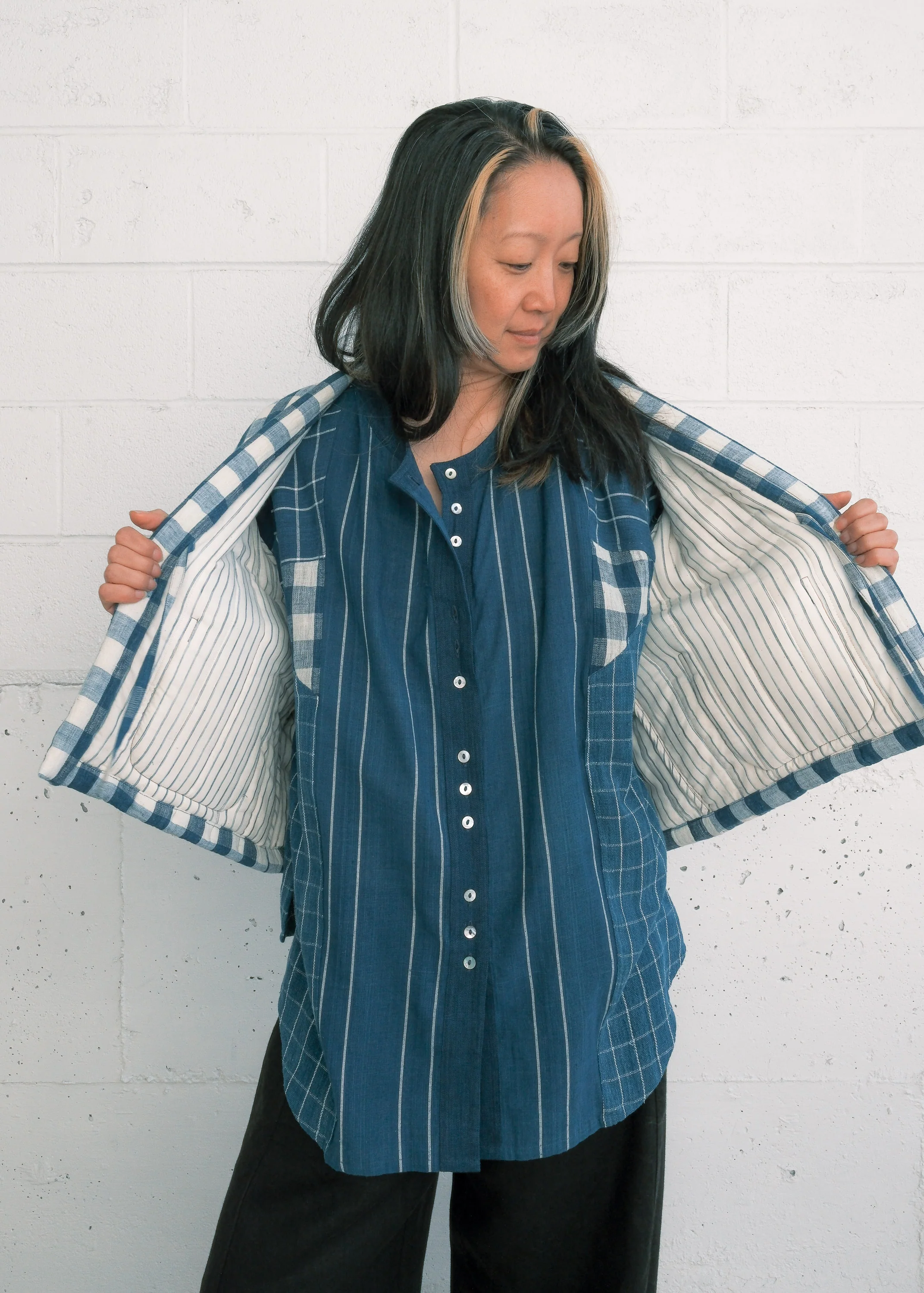 Masala Shirt - Handwoven Cotton - Indigo Waters - Image 8
