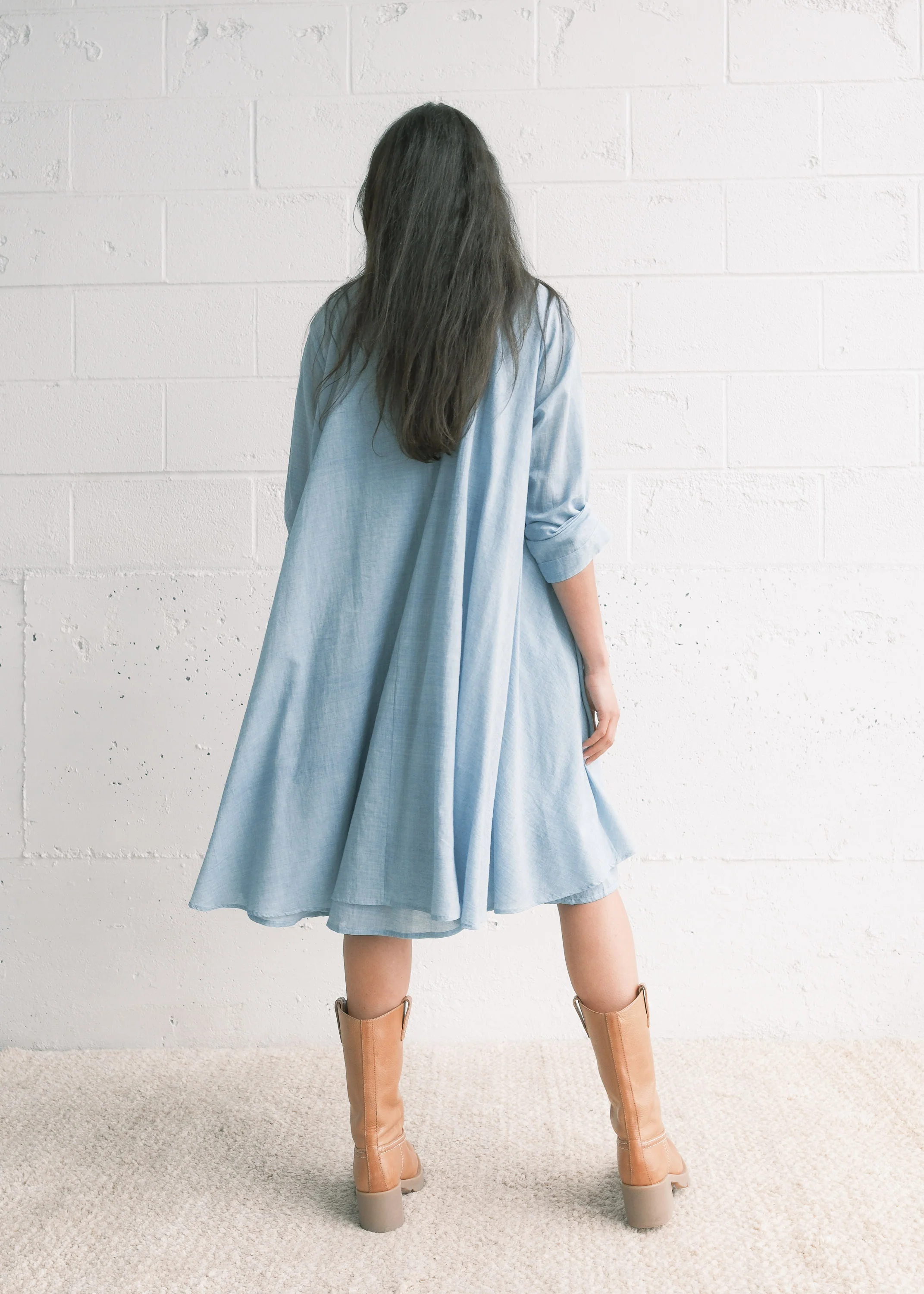 Narlai Tunic - Handwoven Cotton - Light Indigo - Image 8