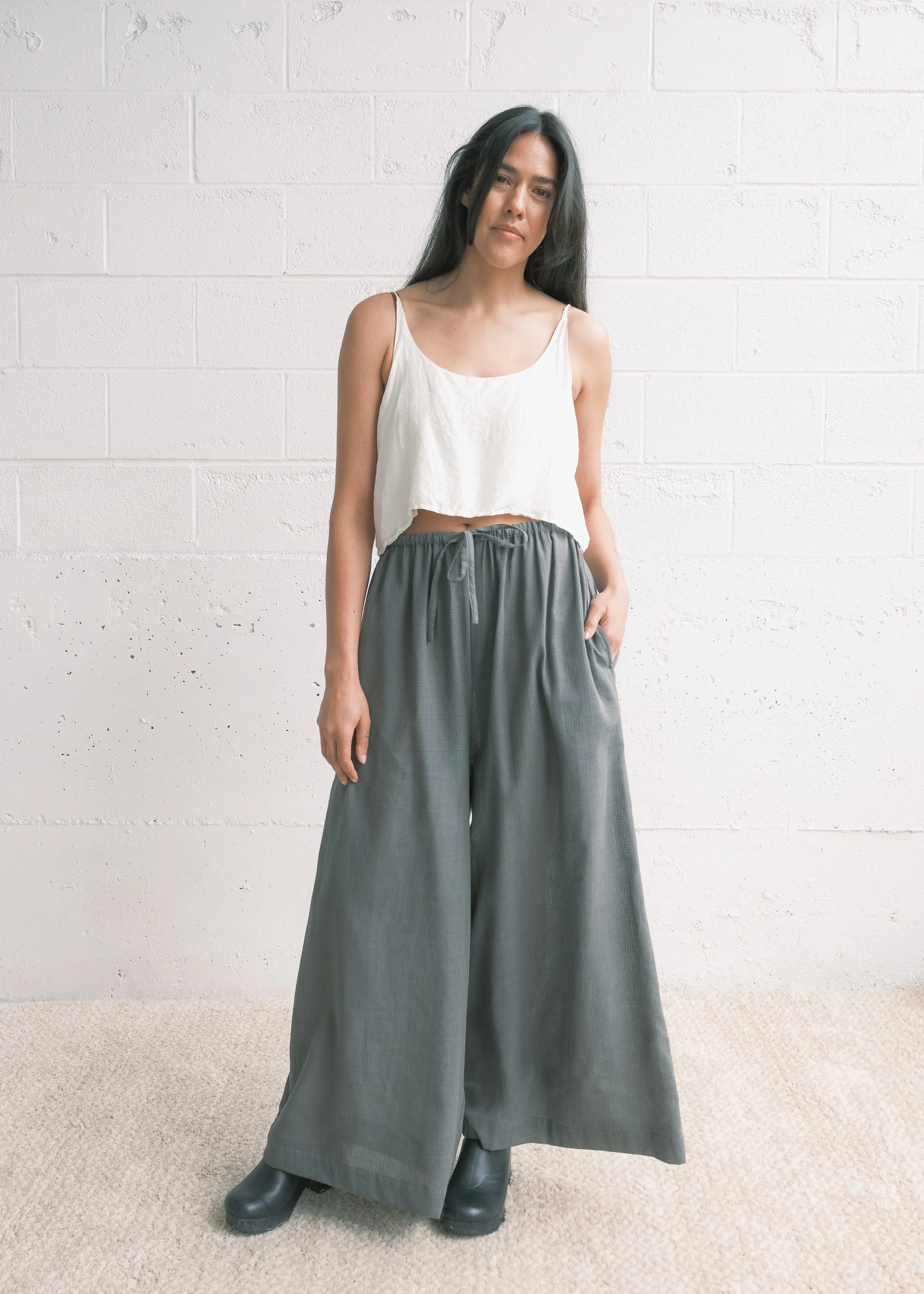 Neroli Pant - Handwoven Cotton - Moss