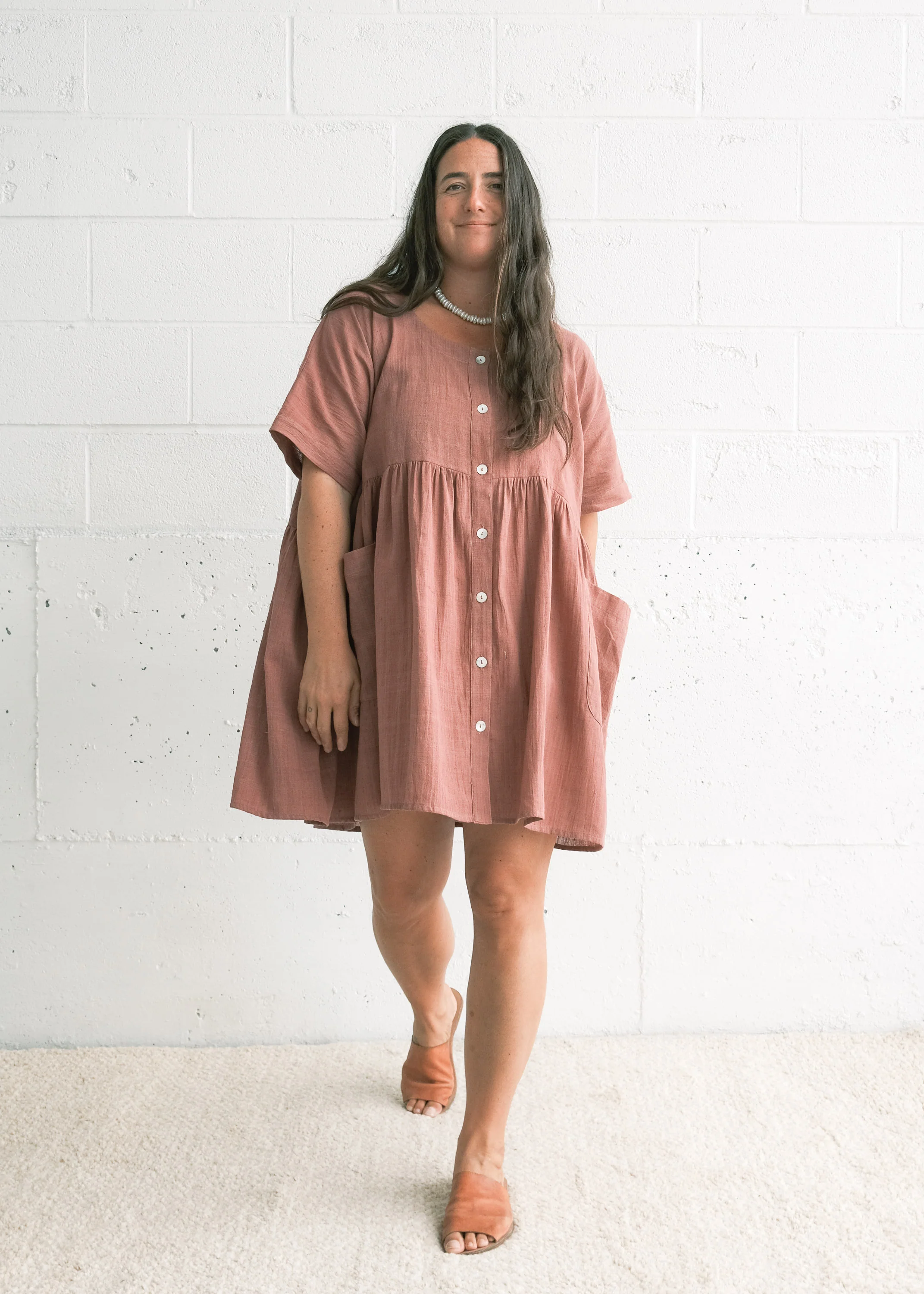 Nimmu Dress - Handspun Handwoven Cotton - Desert Rose - Image 5