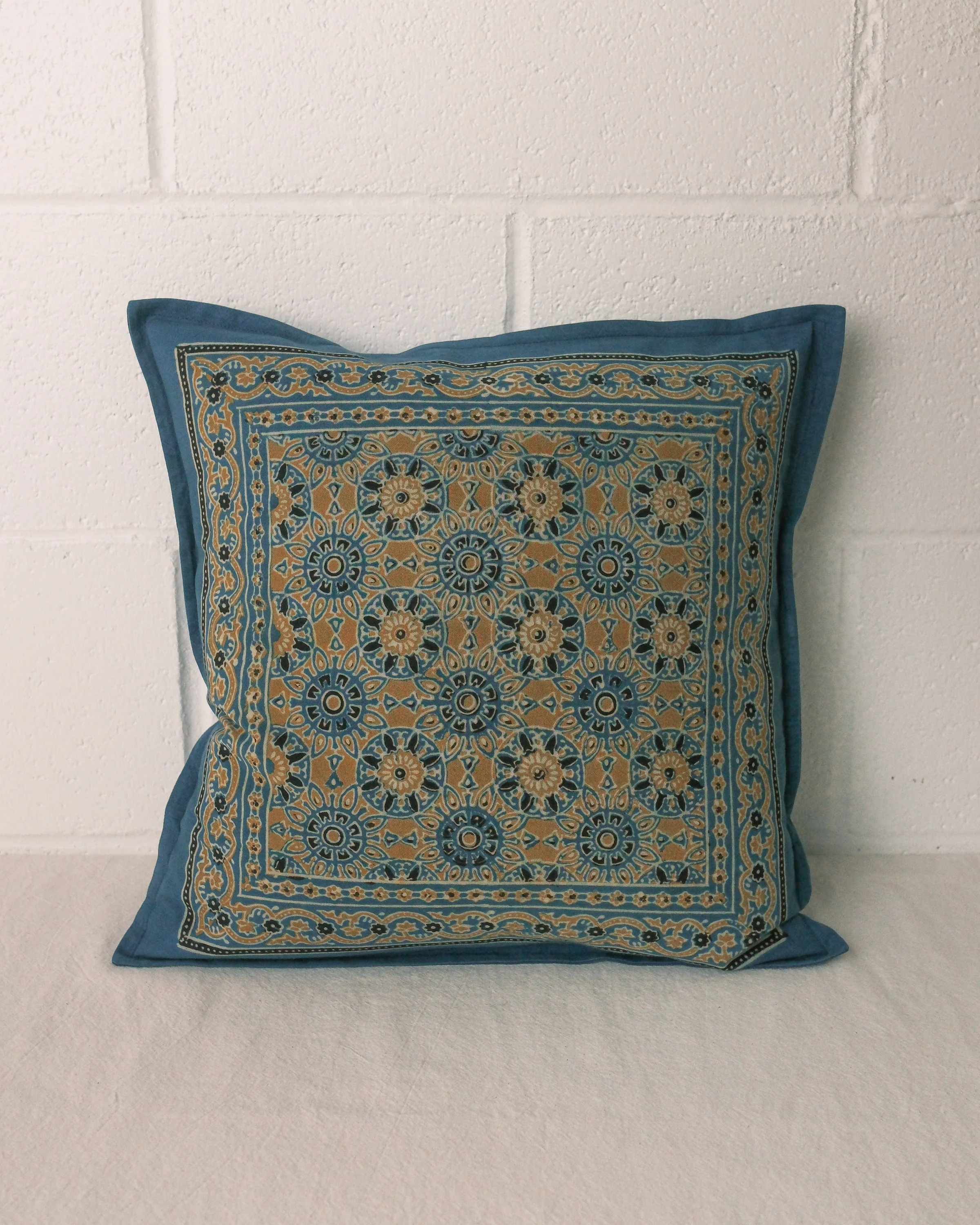 Organic Cotton Cushion Cover - Ajrakh Golden Sun - Image 5