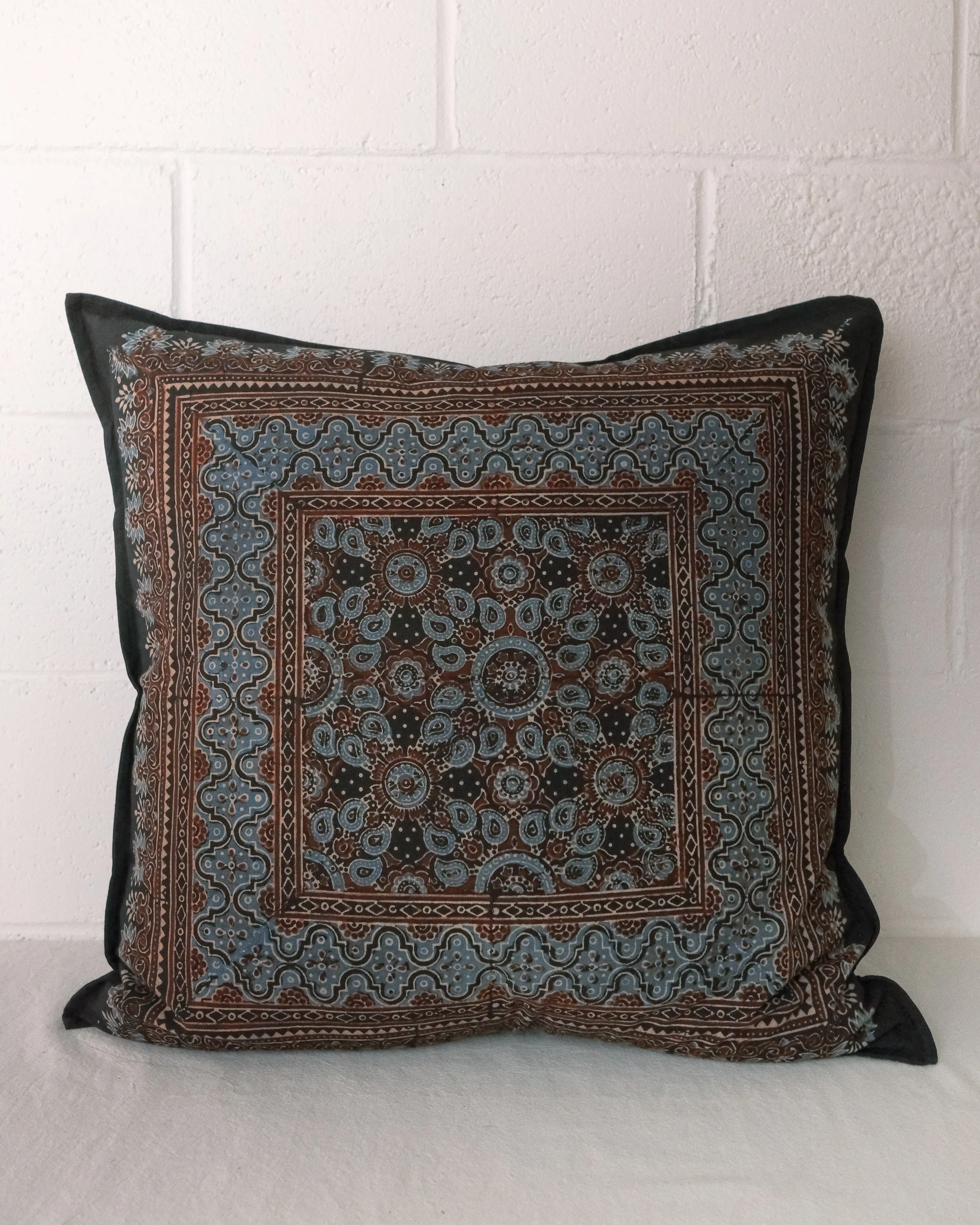 Organic Cotton Cushion Cover - Ajrakh Moon Shadow - Image 4