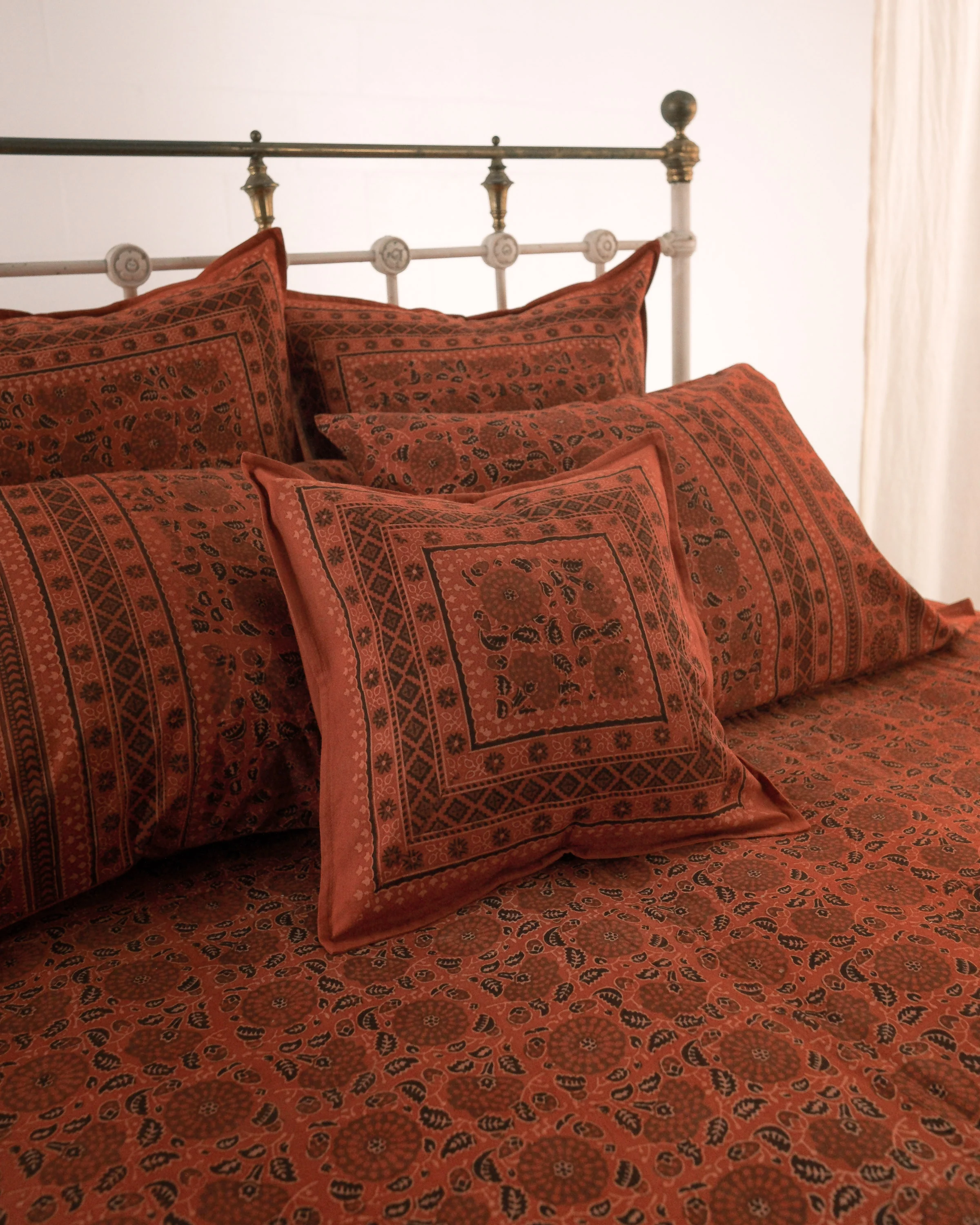 Organic Cotton Duvet Cover - Ajrakh Madder Oasis - Image 6