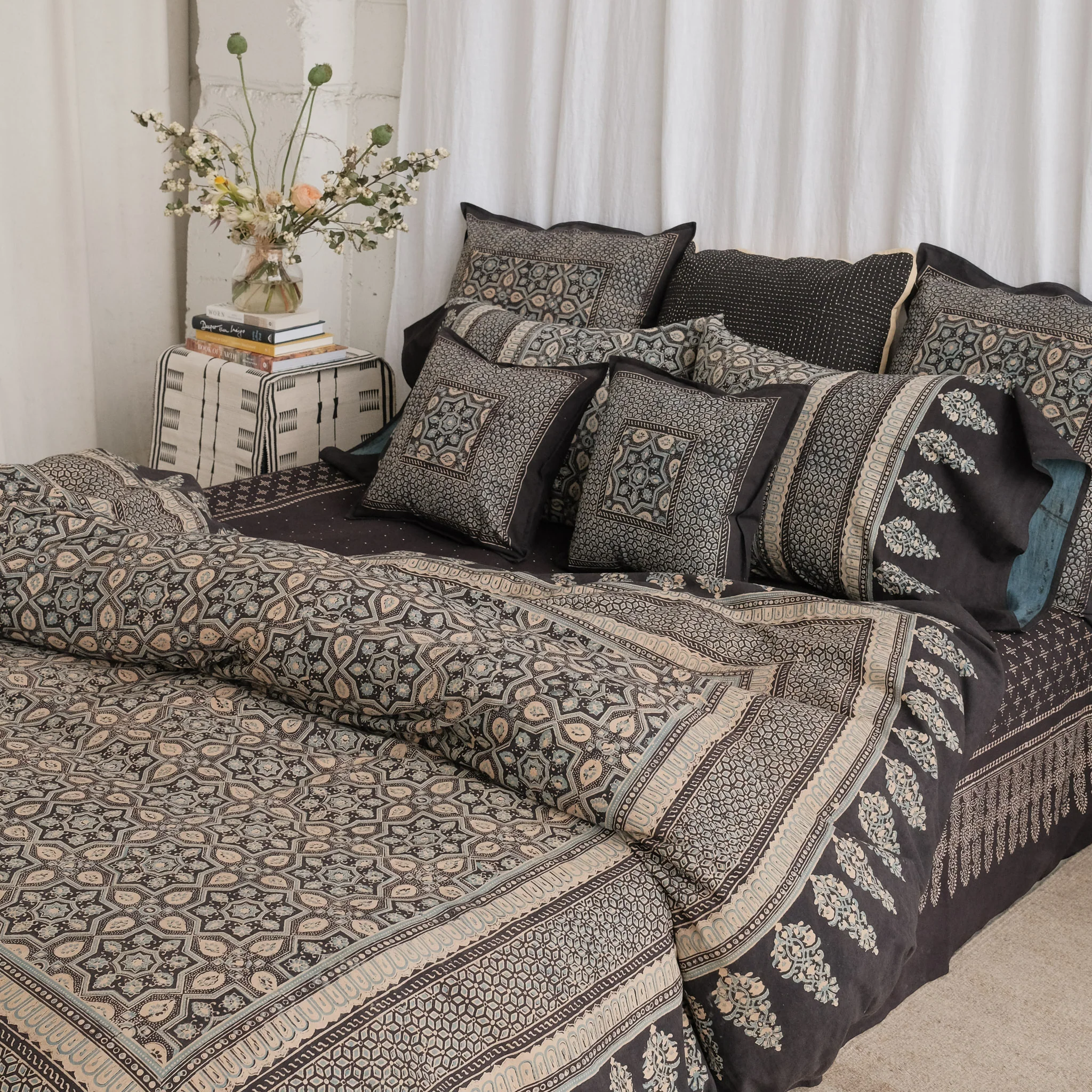Organic Cotton Duvet Cover - Ajrakh Mosaic - Image 3