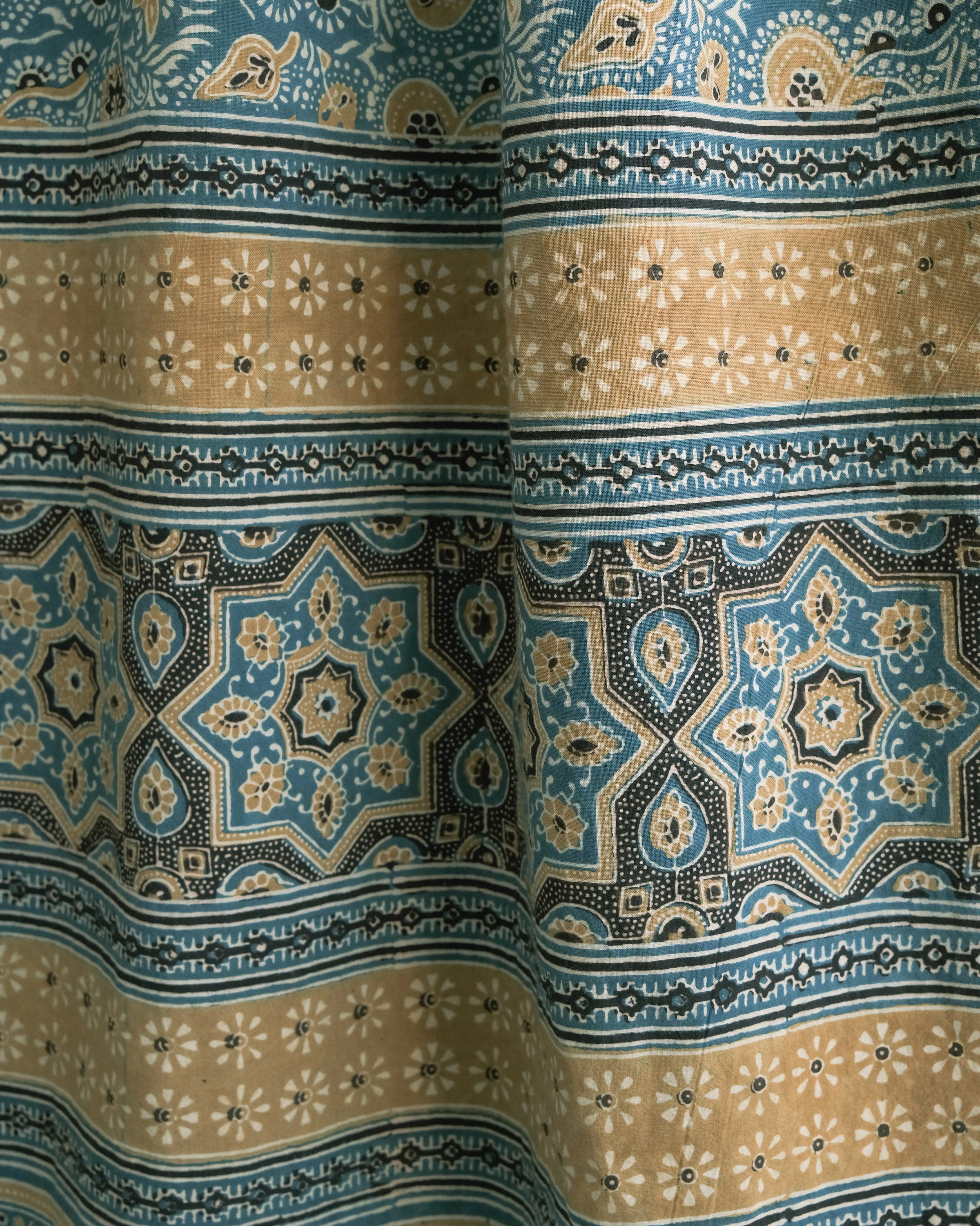 Organic Cotton Rectangle Tablecloth - Ajrakh Golden Garden - Image 3