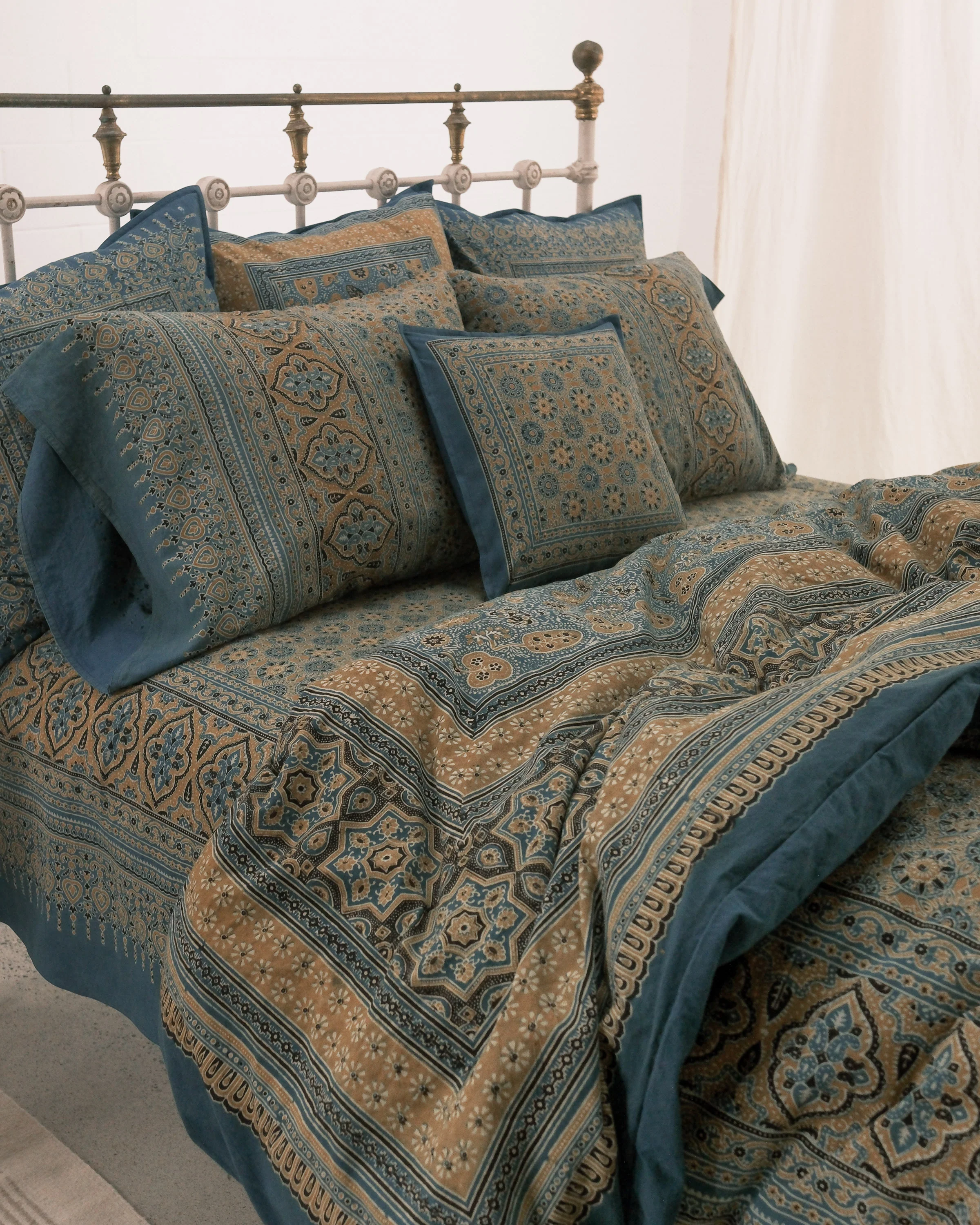 Organic Cotton Sheet - Ajrakh Golden Sun - Image 3