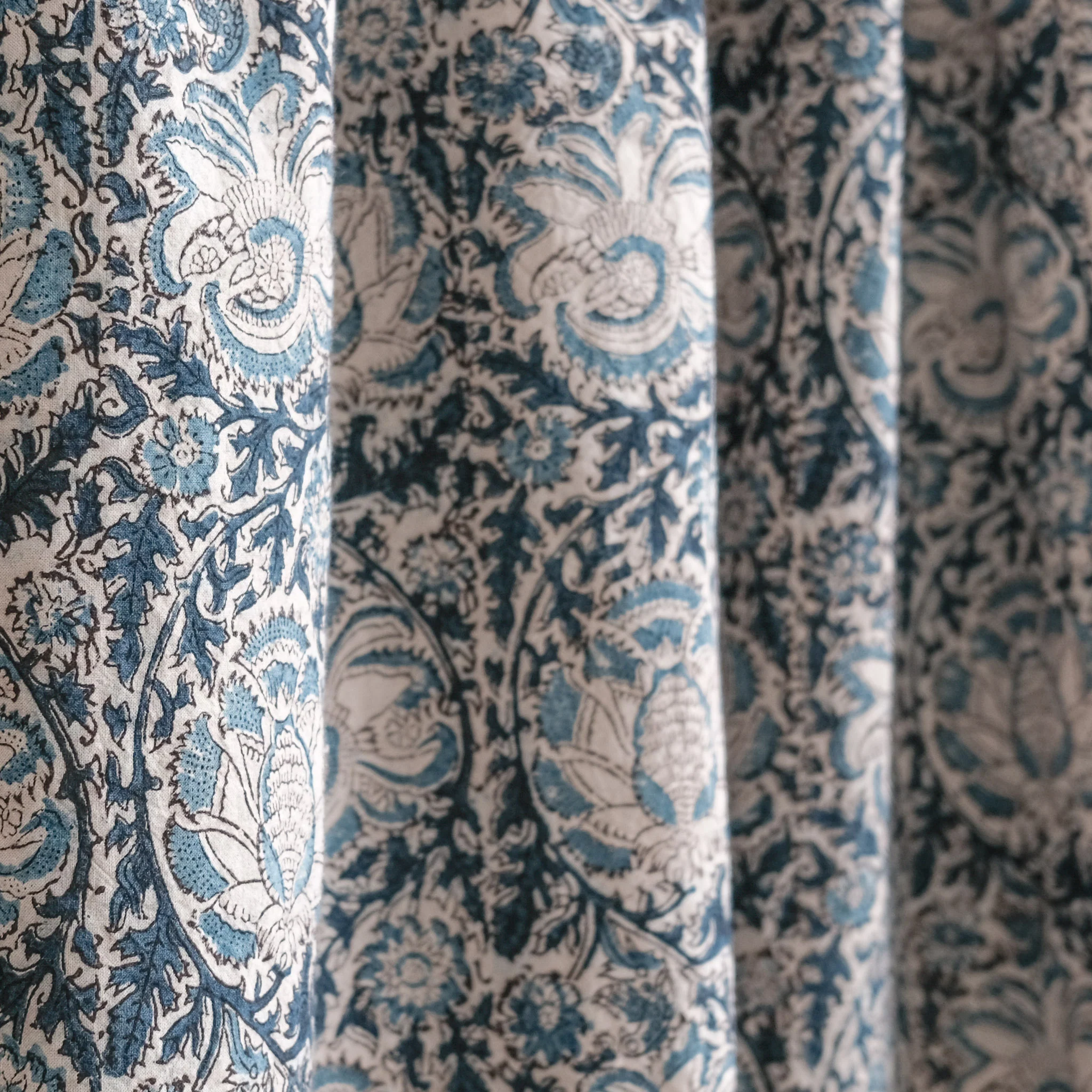Organic Cotton Square Tablecloth - Kalamkari Indigo Garden - Image 8