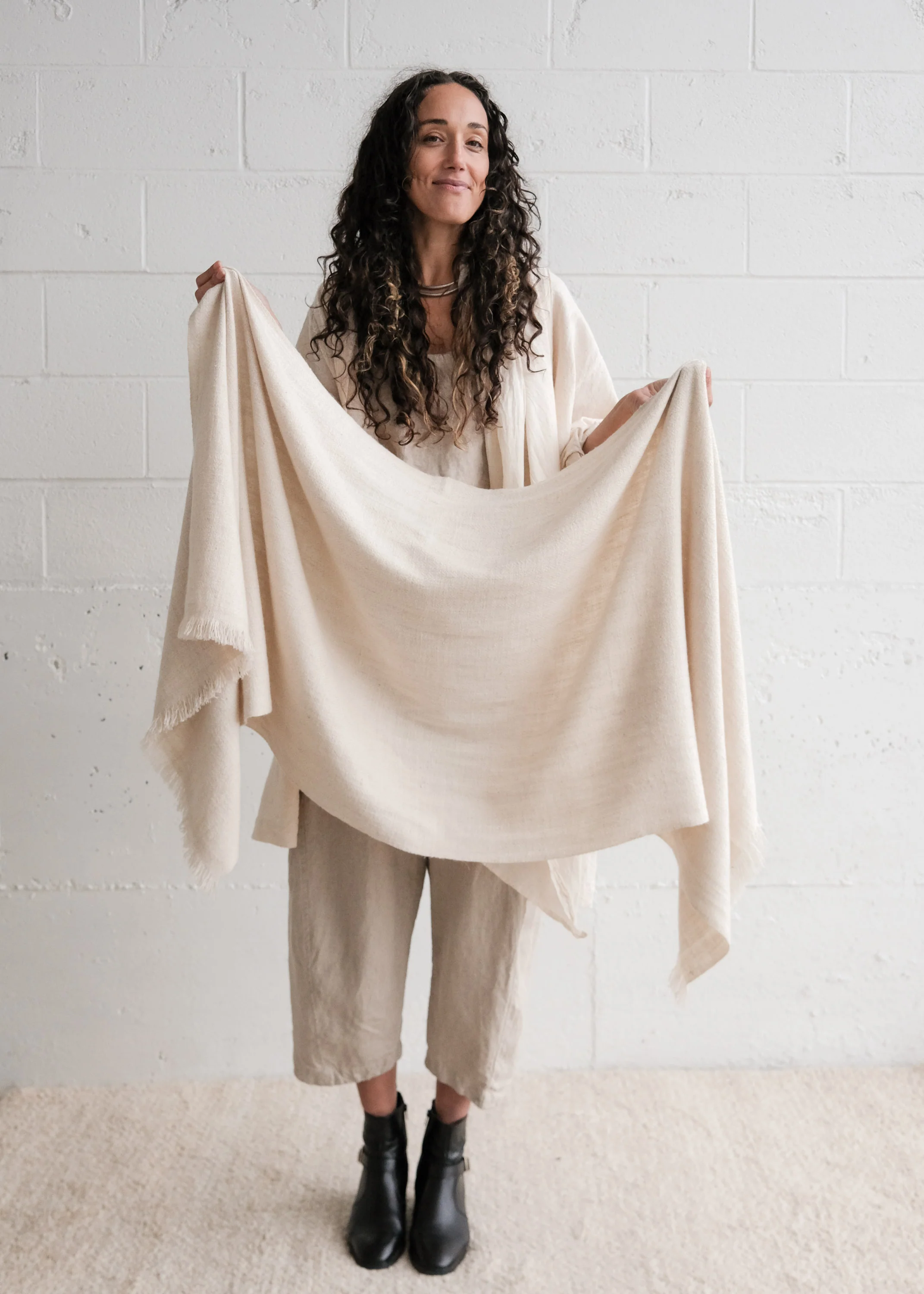 Pashmina Wool Shawl - Cloud - Image 3