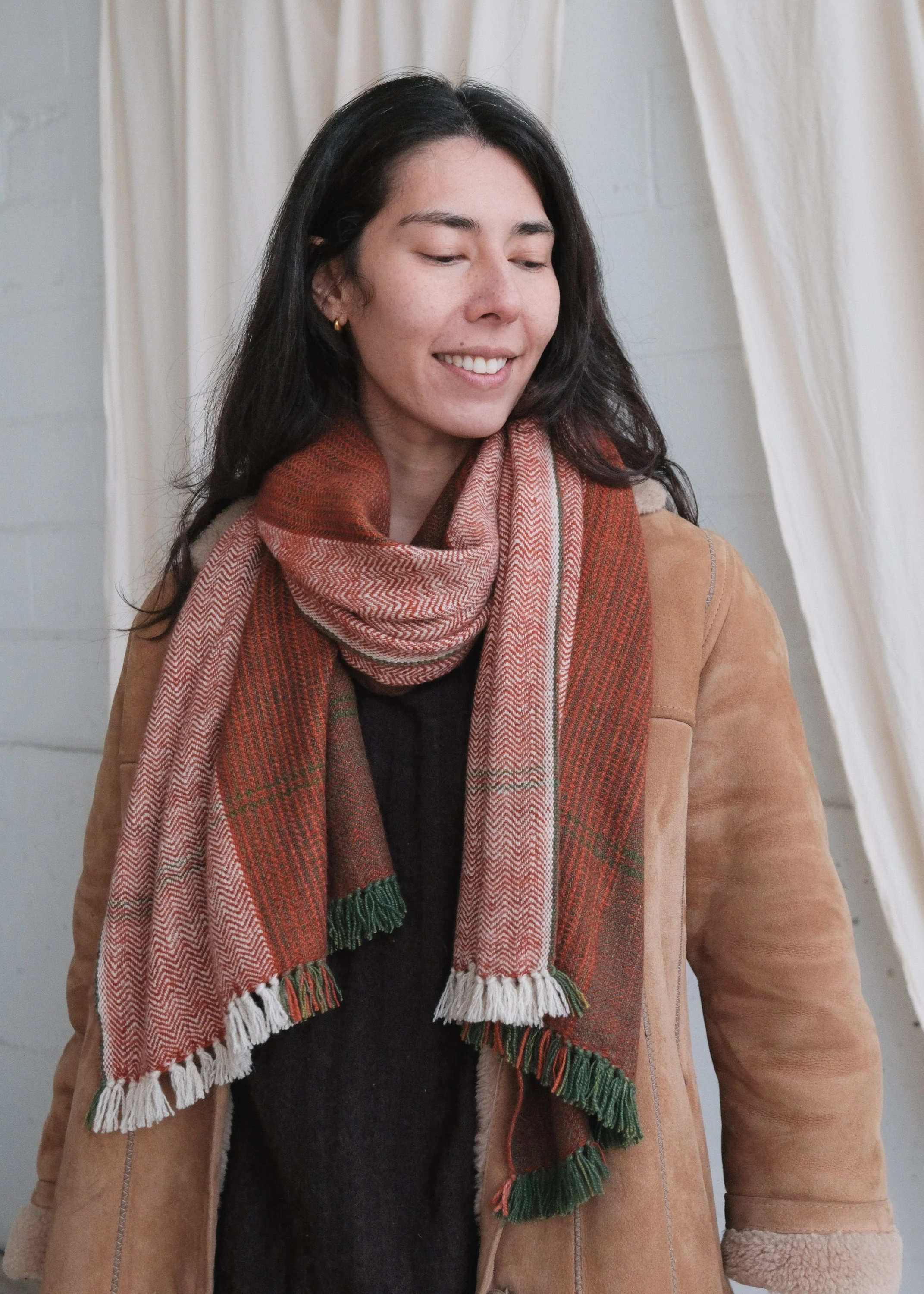 Pashmina Wool Shawl - Tuscan Red - Image 3