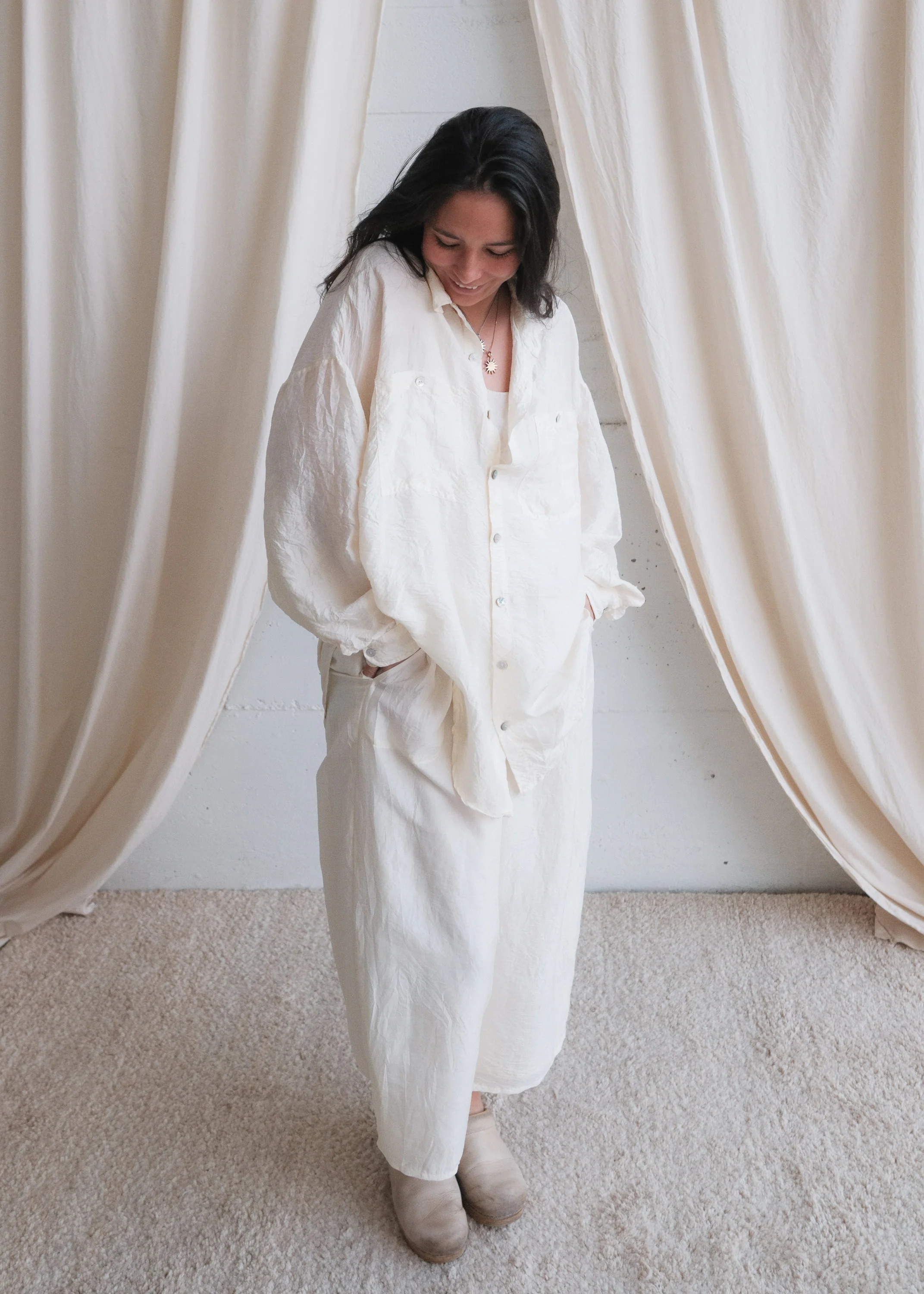 Pondicherry Pant - Handwoven Mulberry Silk - Lined - Image 3