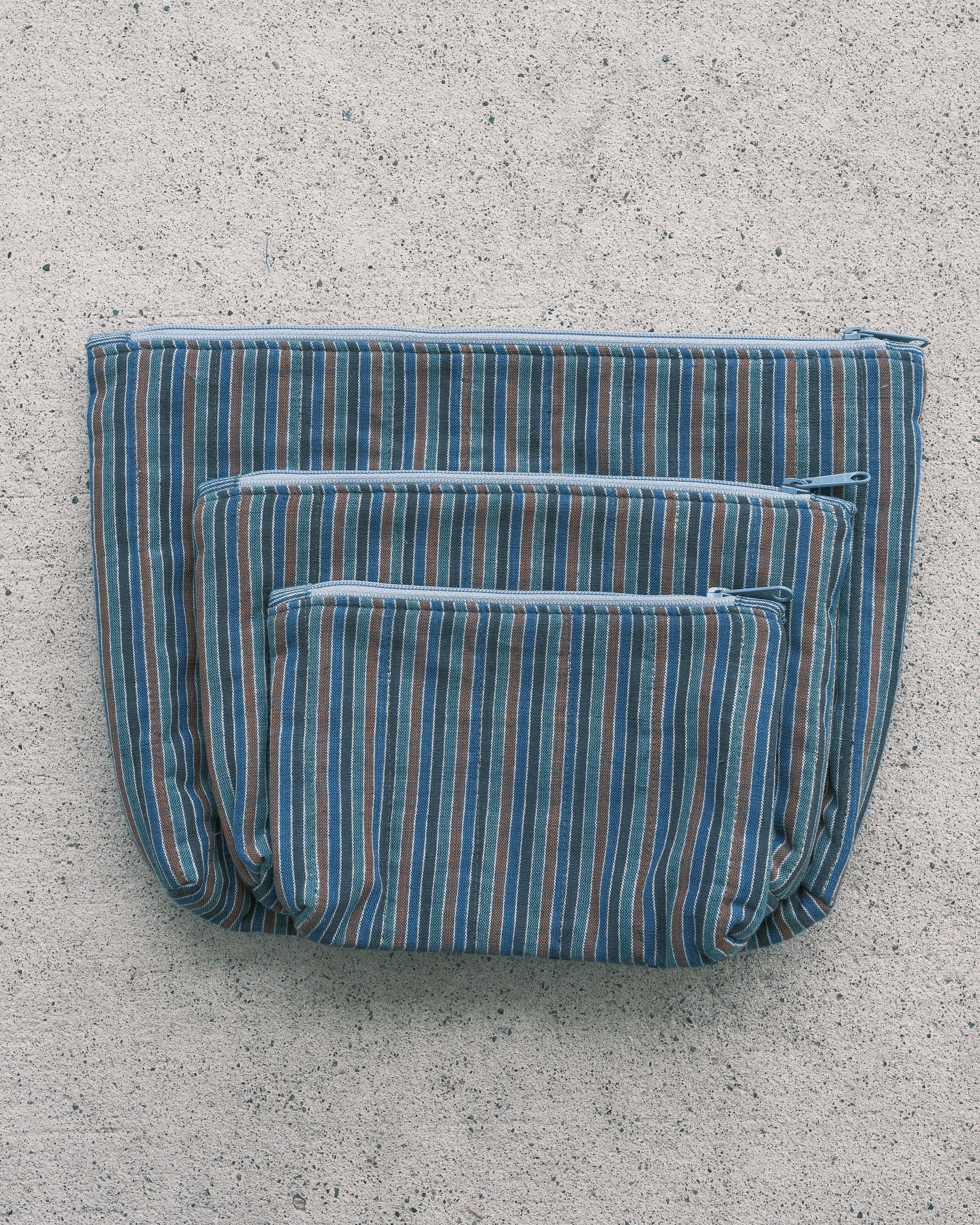 Quilted Organizer Pouches - Set of 3 - Handwoven Cotton - Riverbend - Image 4