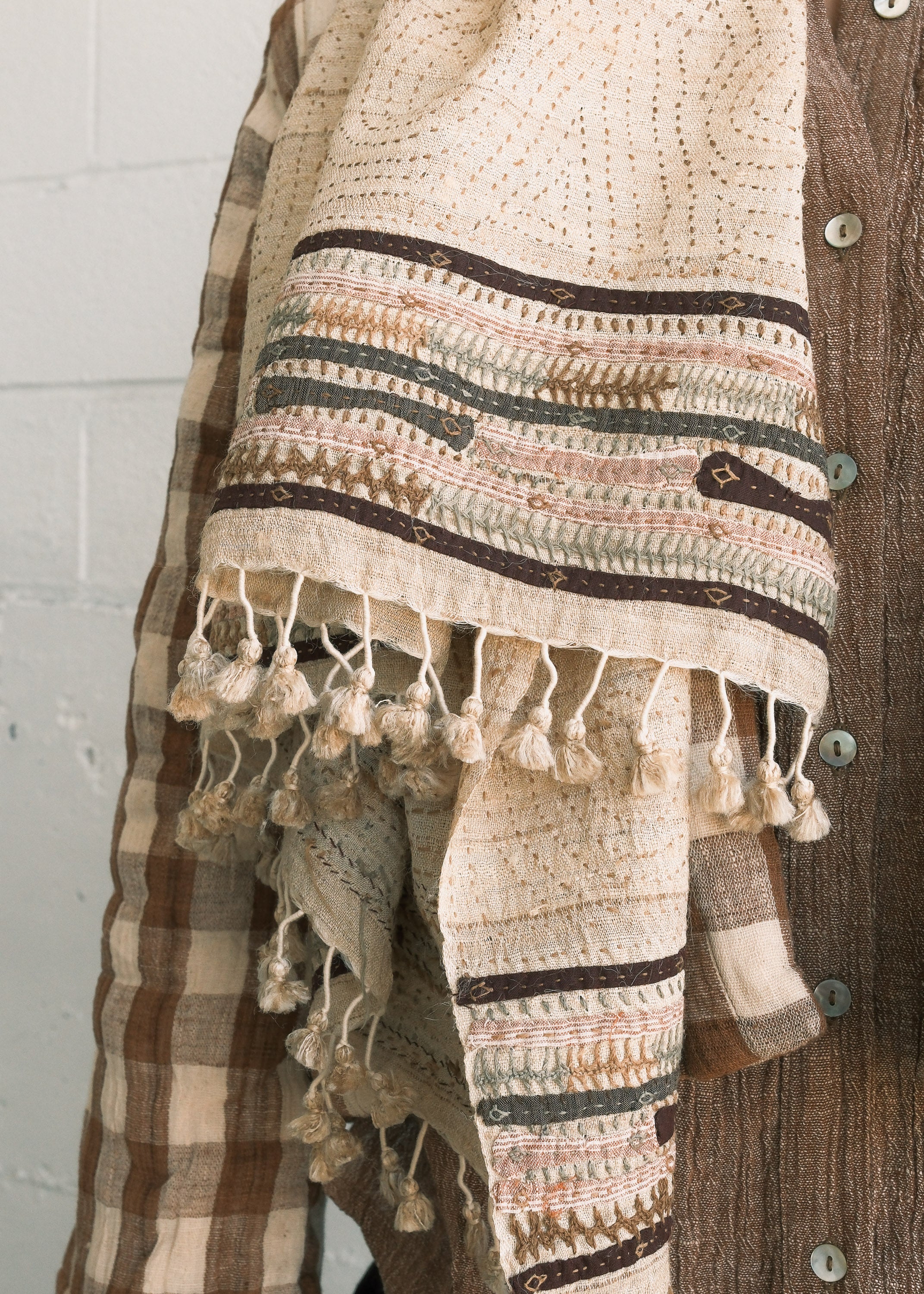 Rabari Shawl - Wild Silk & Cotton - Gentle Weaver - Image 2