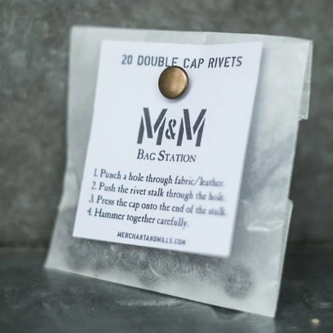Rivets - 20 Pack Double Cap - Old Brass - Image 2