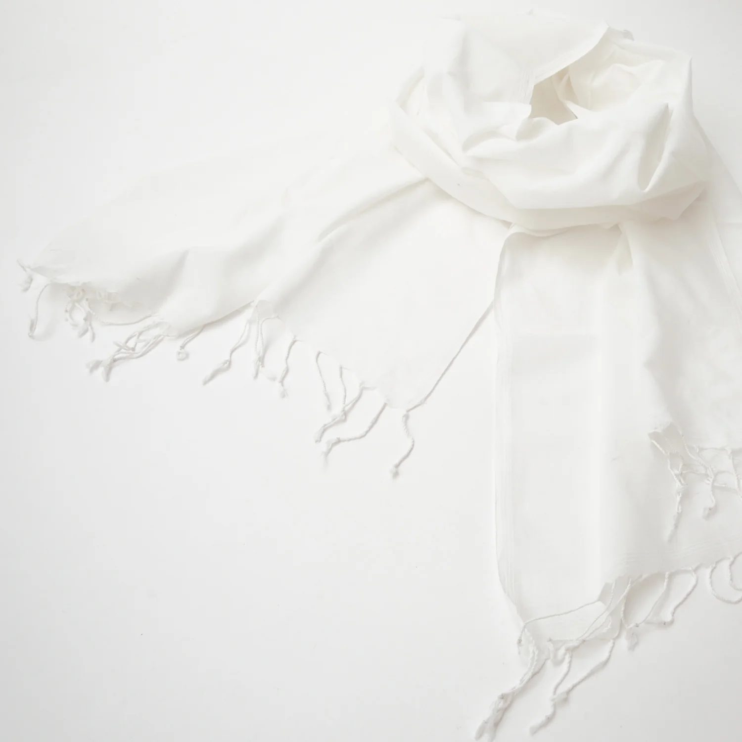 Scarves - Cotton Fine Handspun Handwoven - White (12 Pack) - Image 3