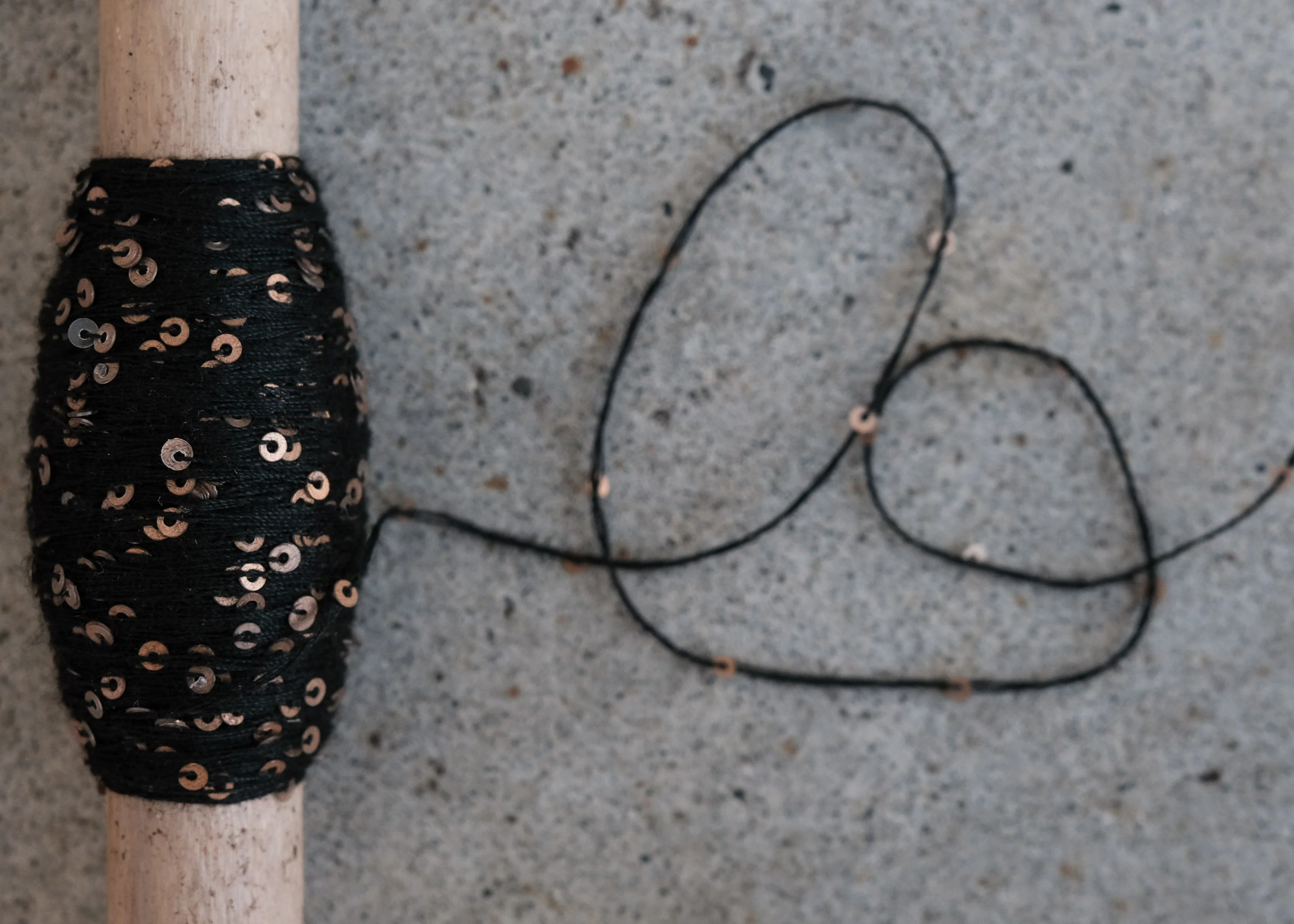 Sequin Thread - 50m Spool - Black - Image 6