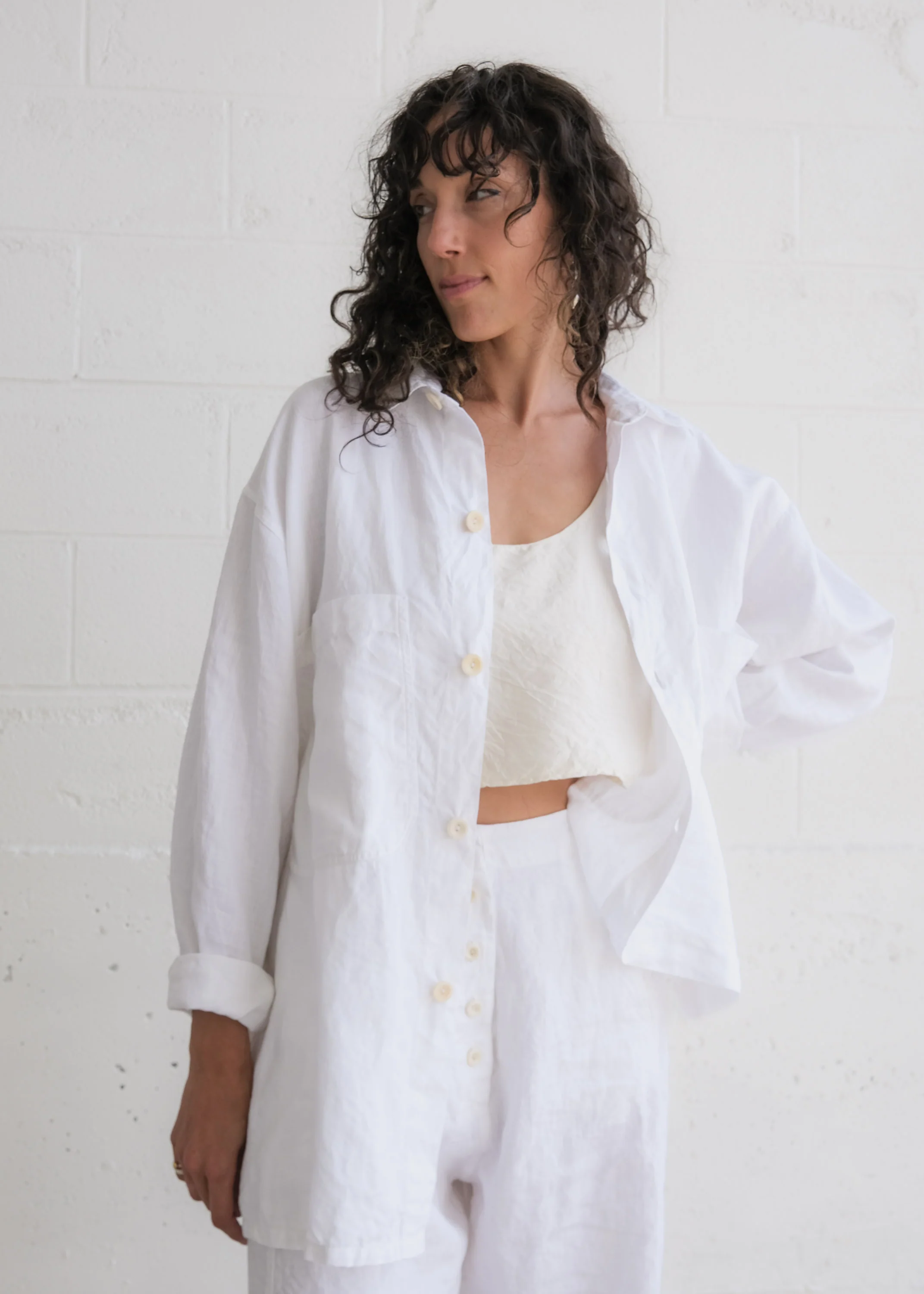 Studio Jacket - Linen - White - Image 5