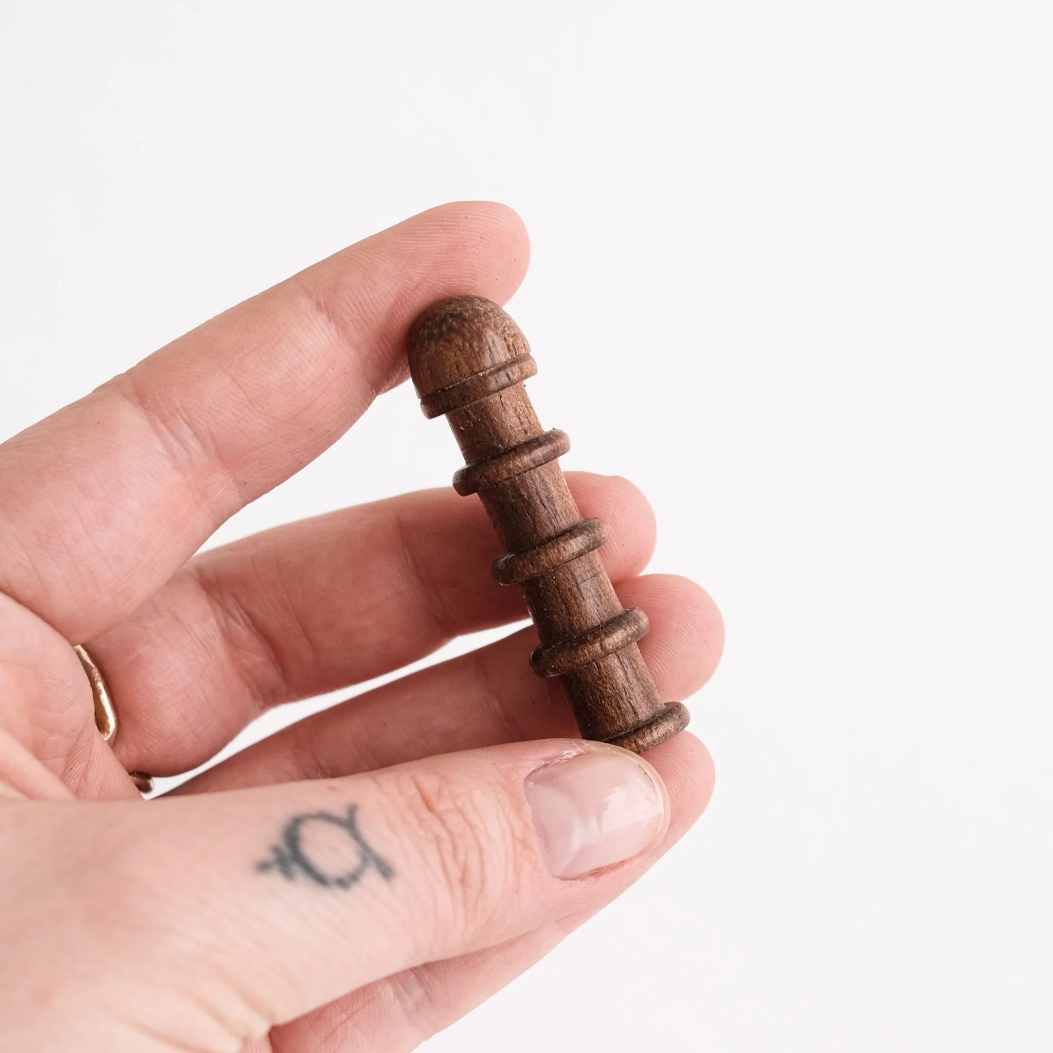 Thread & Button Case - Handcarved Acacia Wood - Image 6