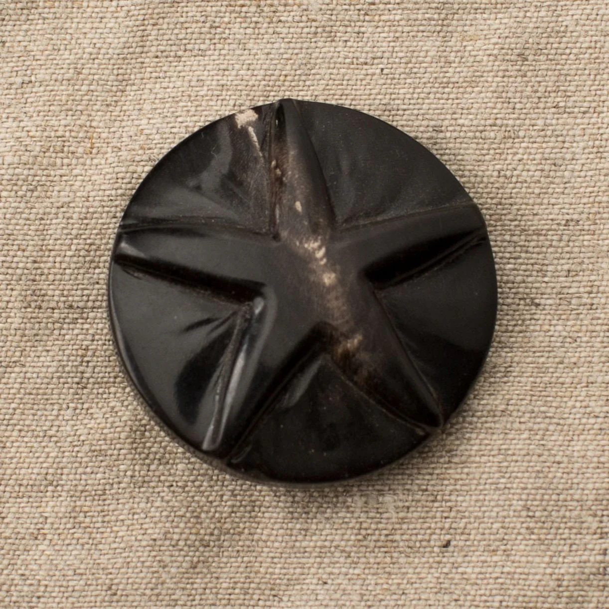 Handcarved Horn Button - Star - Image 2
