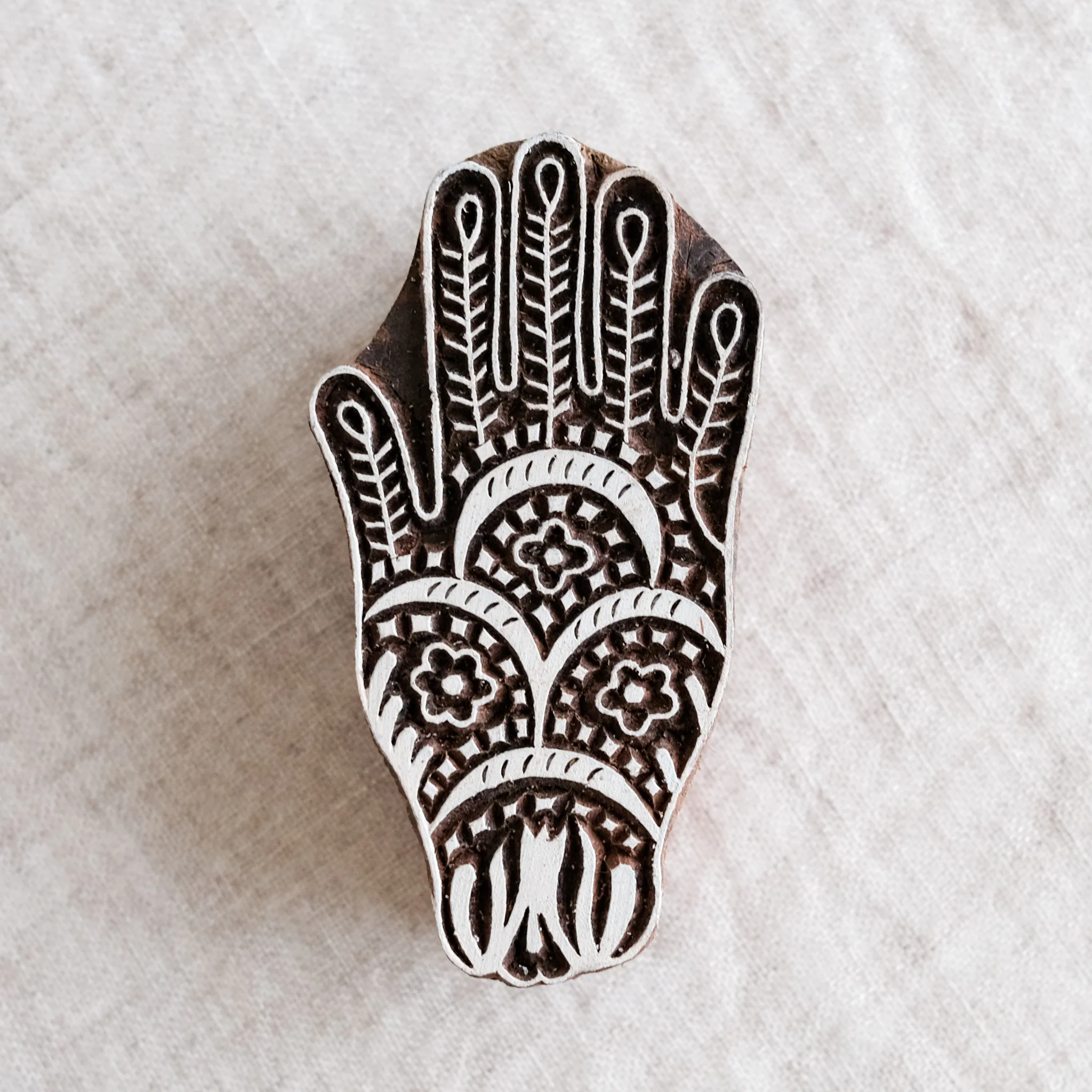 Wood Block - Mehndi Palm Right