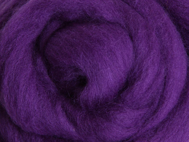 Wool Corriedale Roving - Amethyst 100g